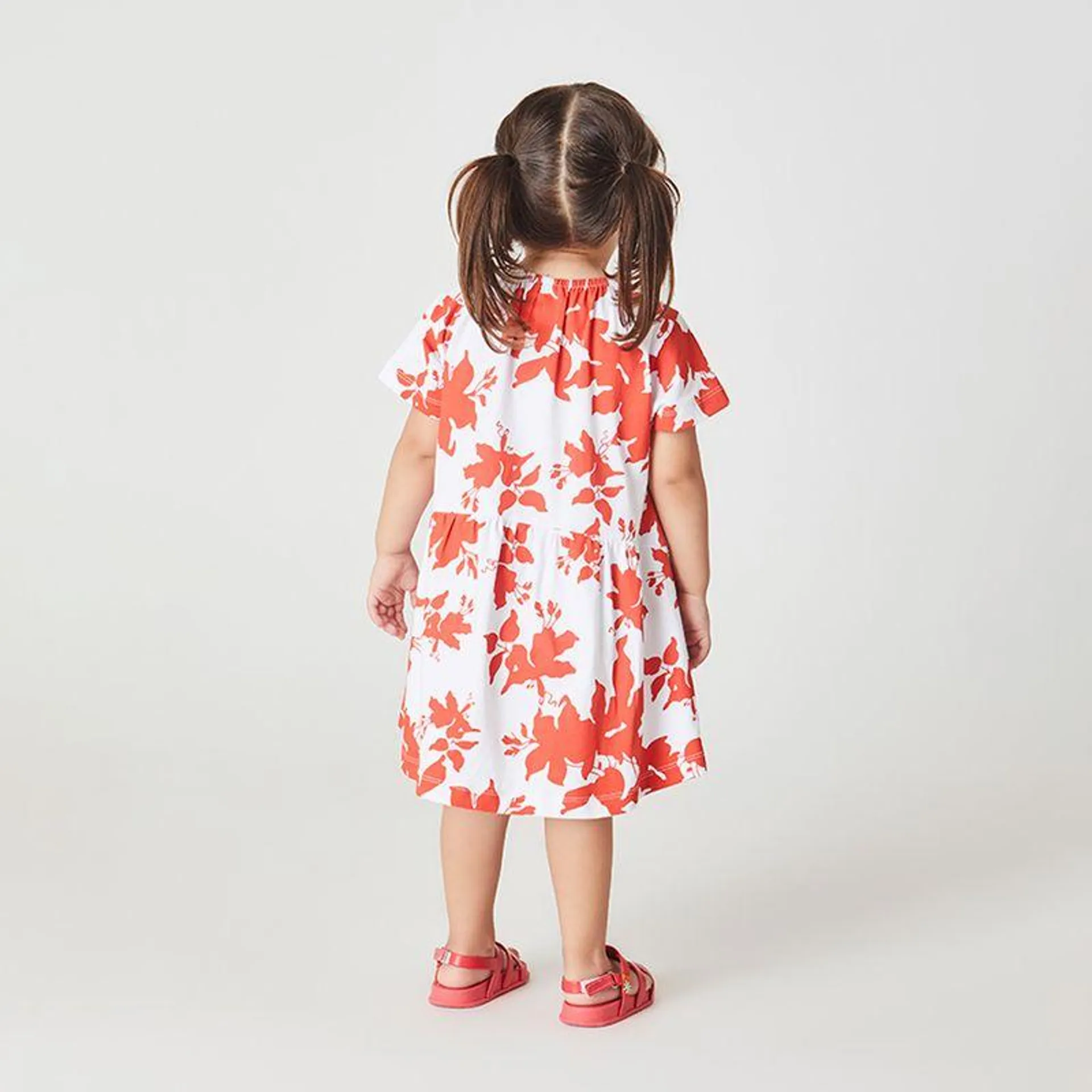 Vestido Toddler Stamp Flower Vermelho