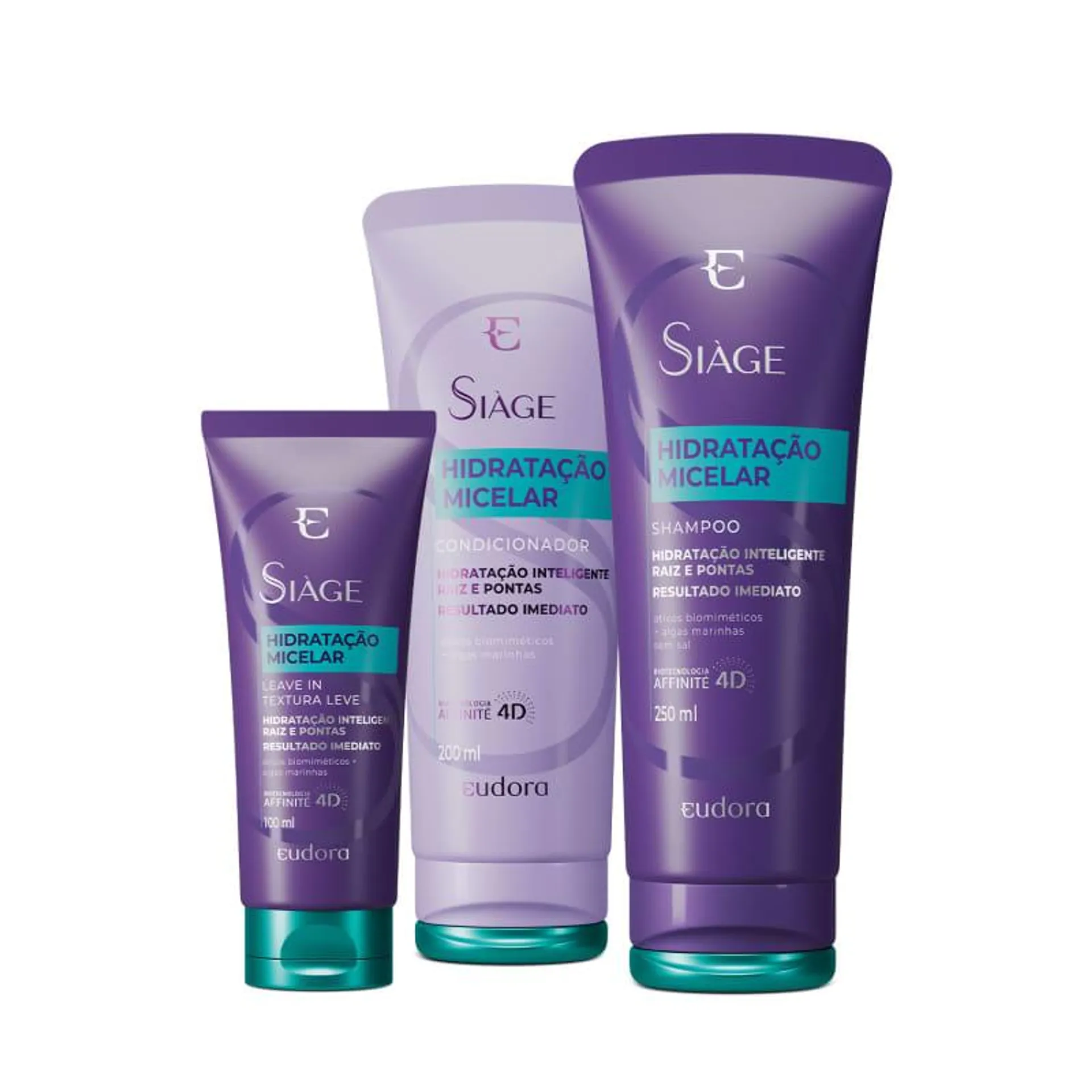 Combo Siàge Hidratação Micelar: Shampoo 250ml + Condicionador 200ml + Leave-In 100ml