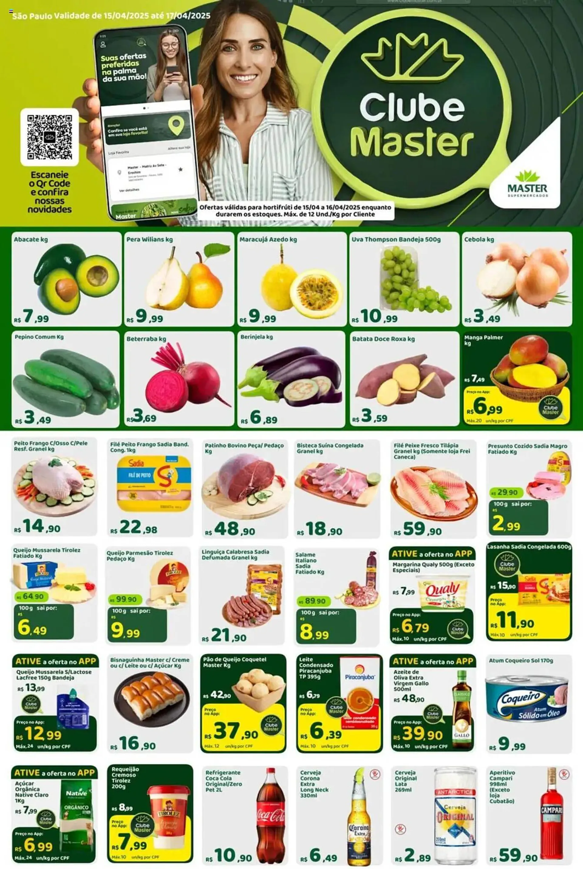 Encarte de Catálogo Master Supermercados 15 de abril até 17 de abril 2025 - Pagina 1