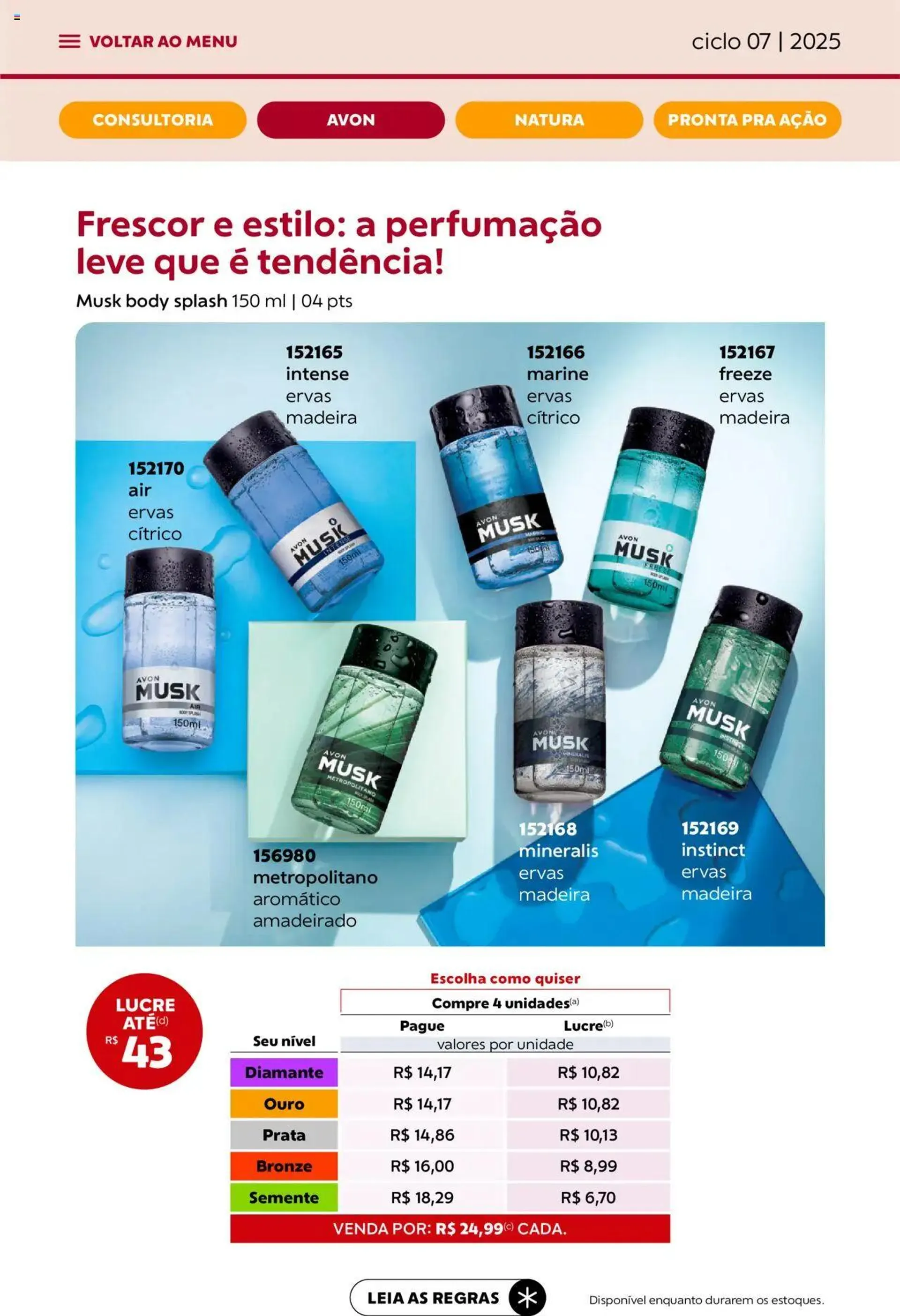 Encarte de Avon - Campanha 07: Minha Consultoria 3 de abril até 1 de maio 2025 - Pagina 30