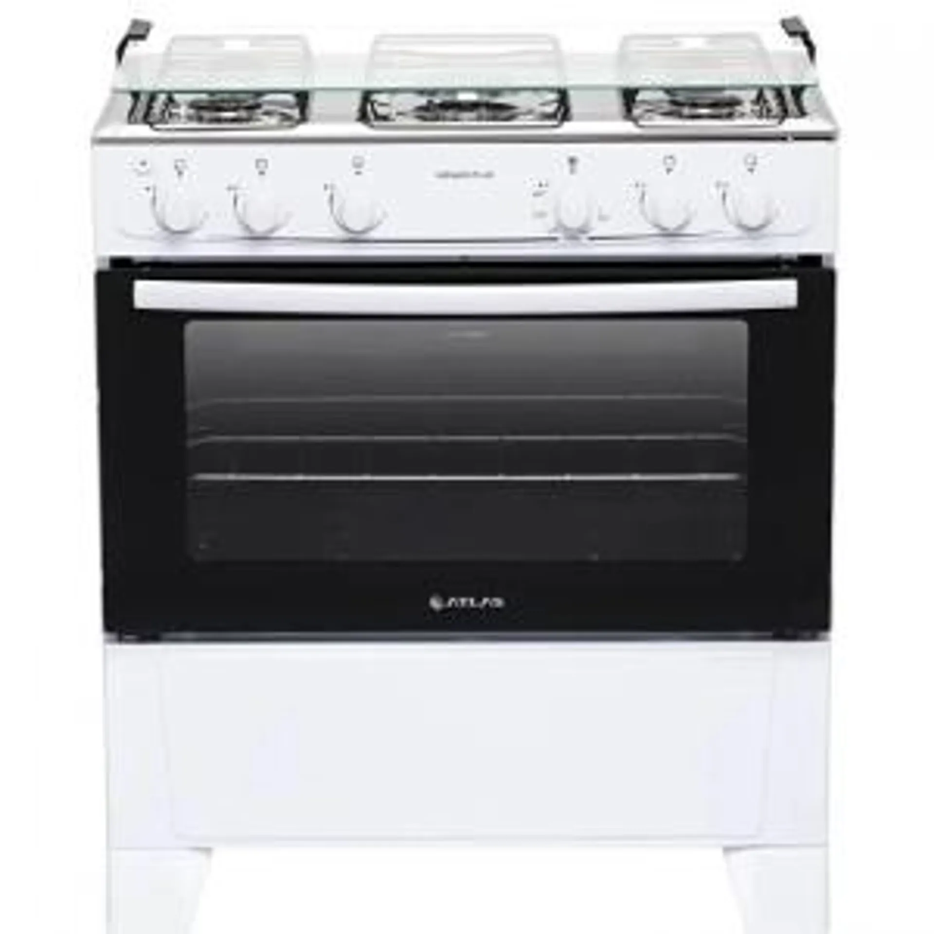 Fogão 5 Bocas Branco com Mesa Inox Atlas Mônaco Plus Bivolt