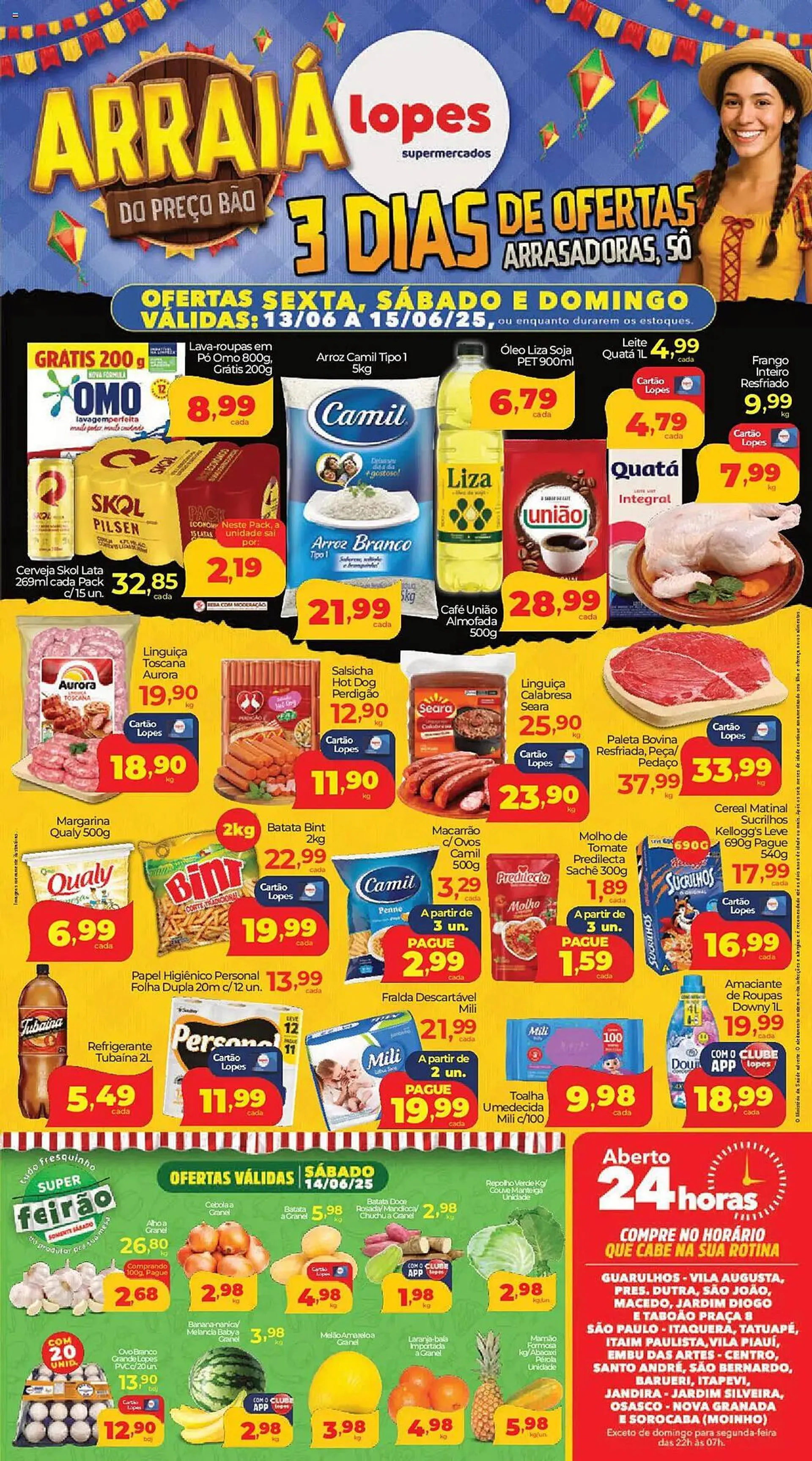 Encarte de Catálogo Lopes Supermercados 13 de junho até 17 de junho 2025 - Pagina 1