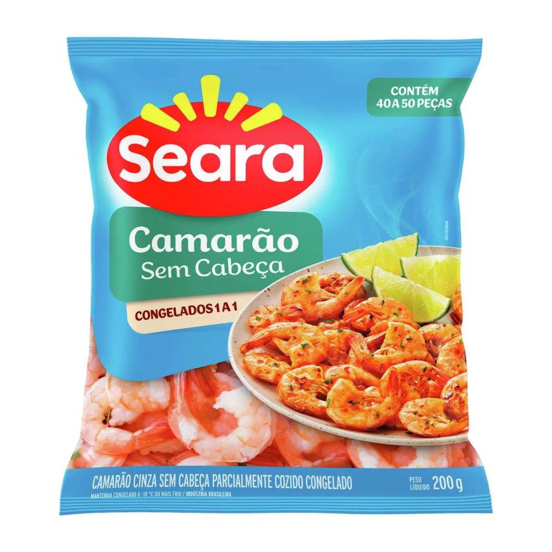 Camarão sem cabeça 40/55 Seara Pescados 200g