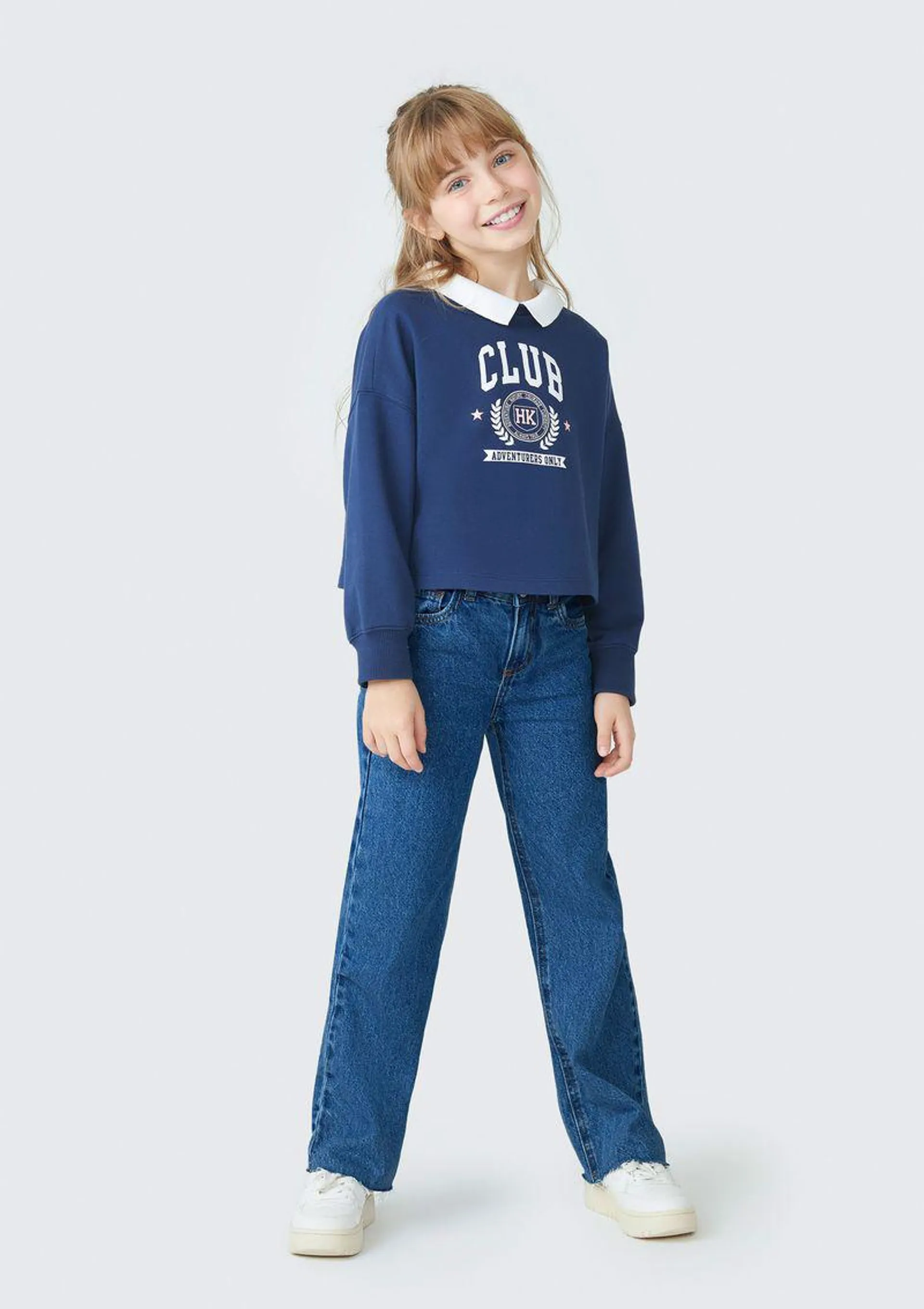 Calça Jeans Infantil Menina Reta - Azul