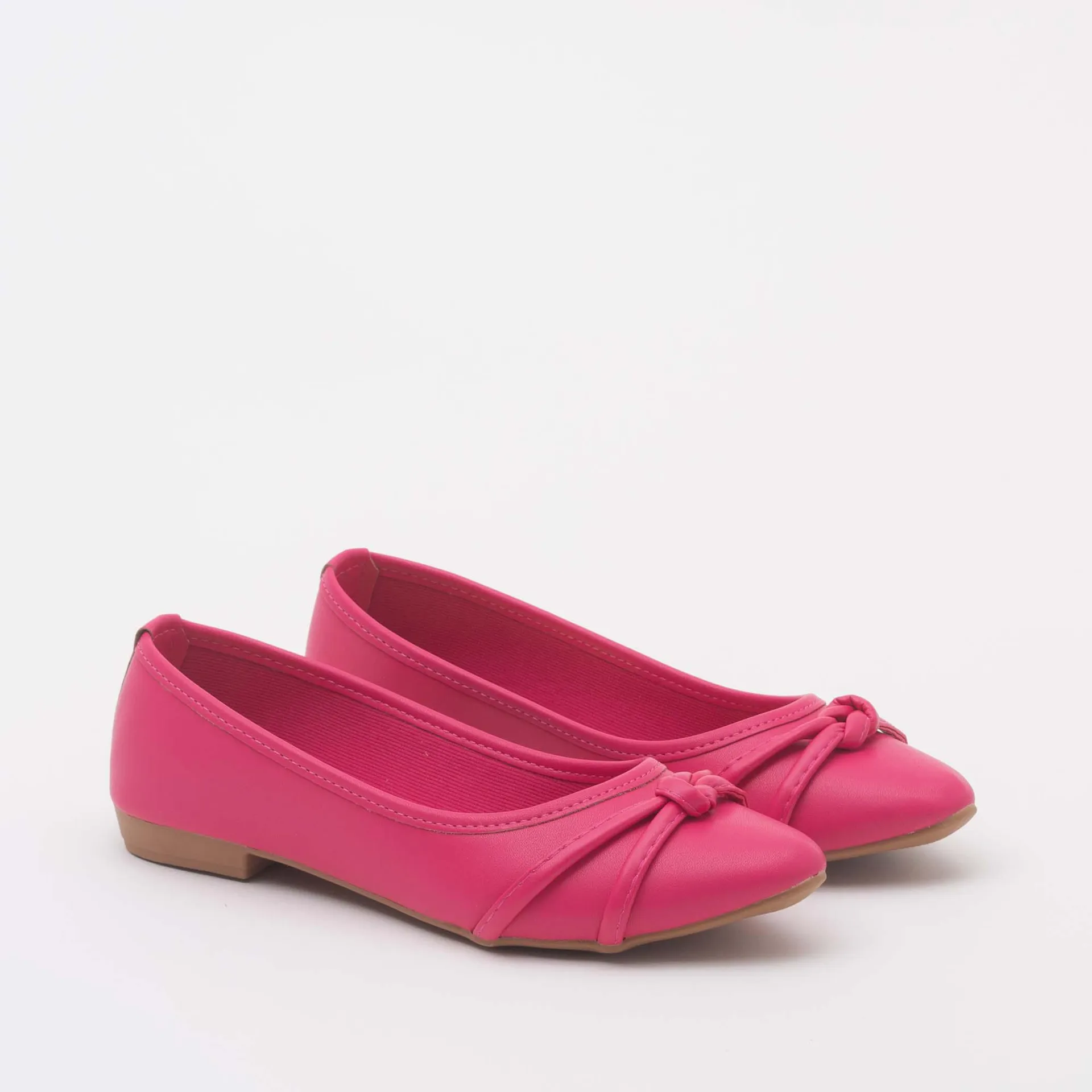 Sapatilha bico fino detalhe nó - HOT PINK