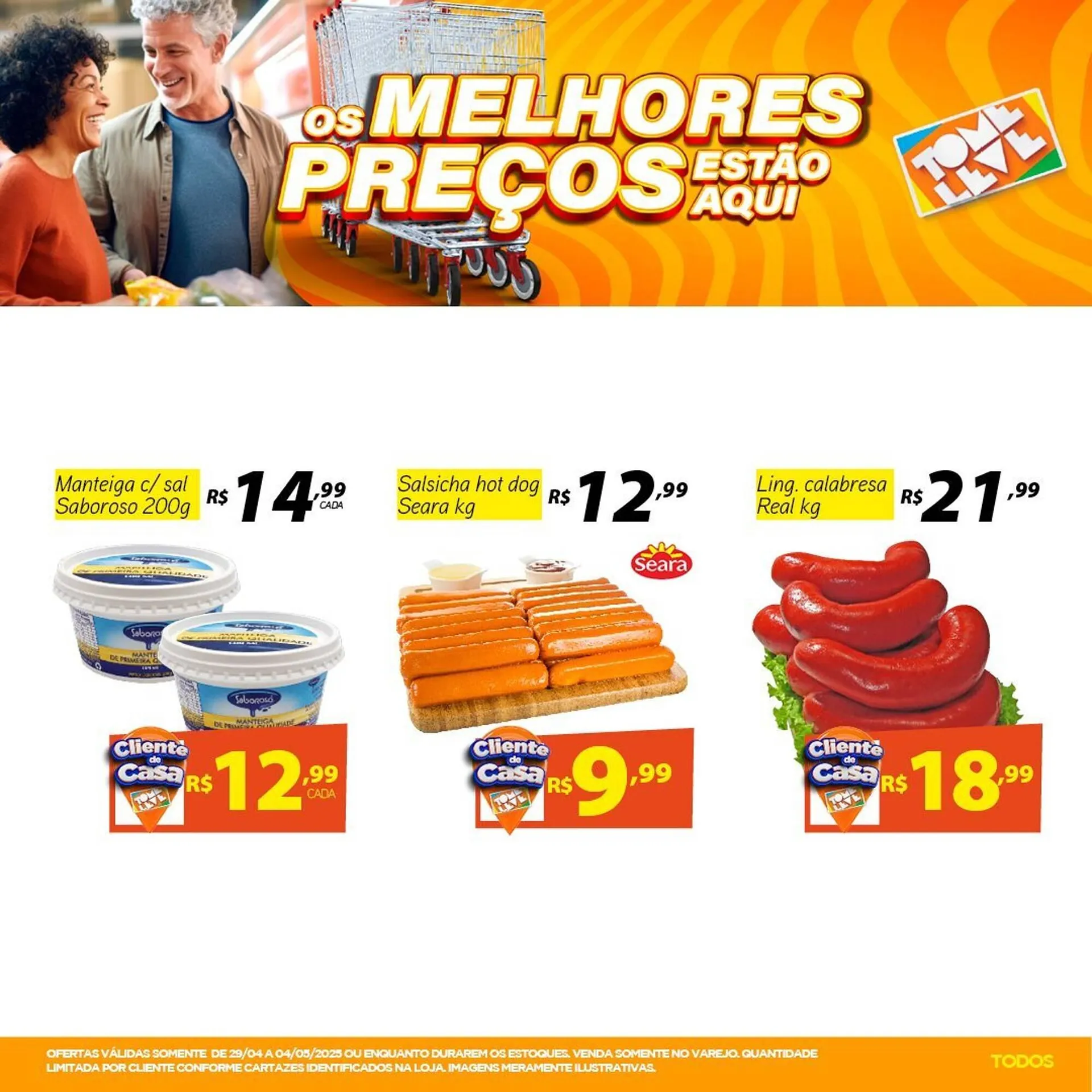 Encarte de Catálogo Tome Leve 29 de abril até 4 de maio 2025 - Pagina 1