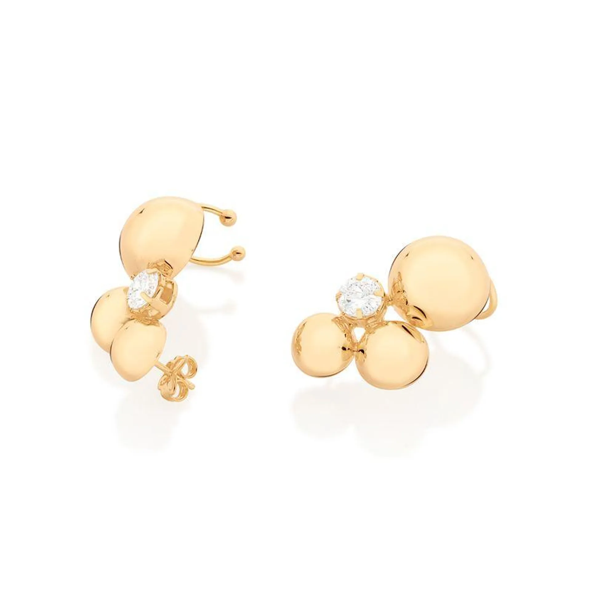 BRINCO EAR CUFF BANHADO A OURO 18K COM ZIRCÔNIAS - TAM.ÚNICO 5270780006