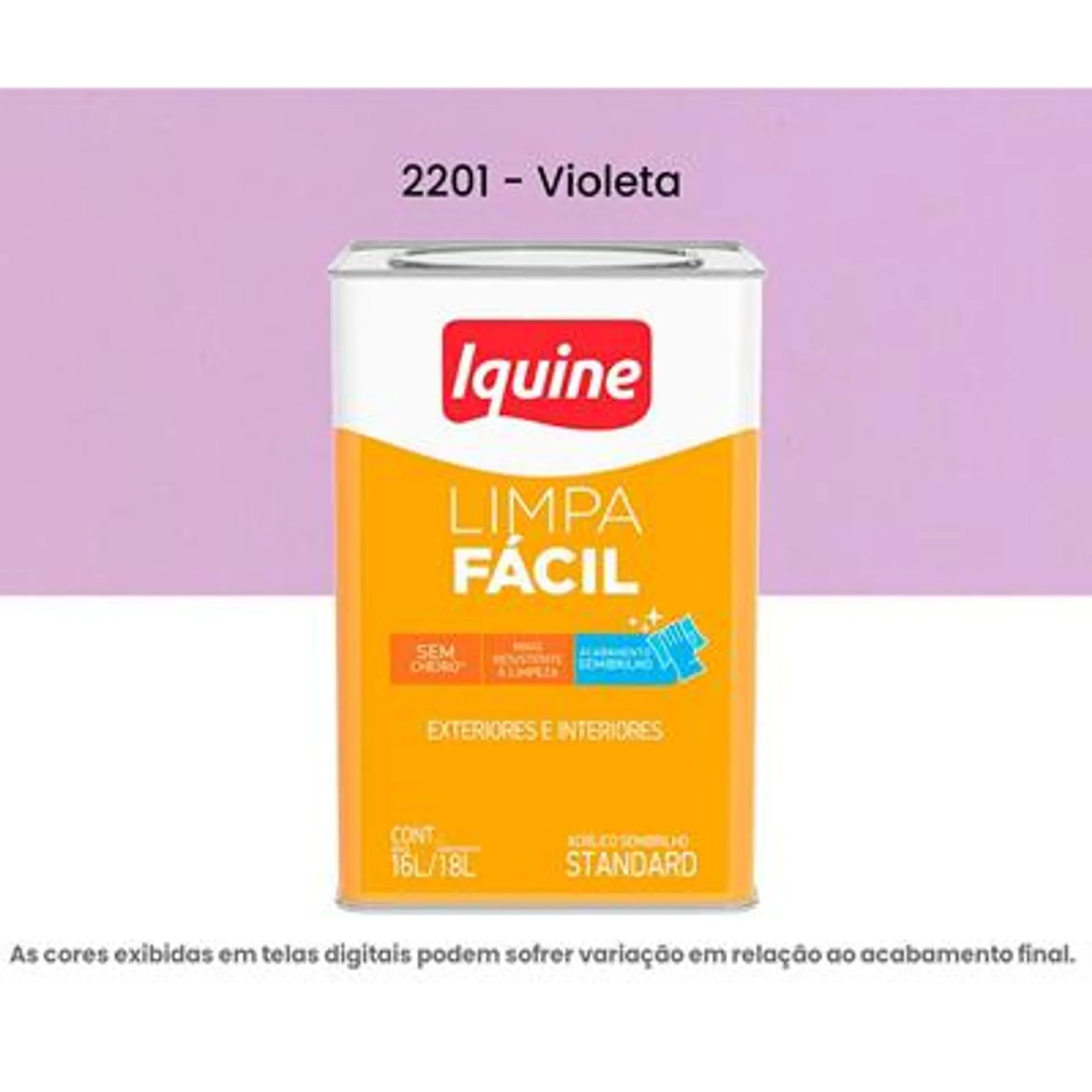Tinta Acrilica Iquine Standard Semibrilho 16L Limpa Fácil 2201 Violeta (MP)
