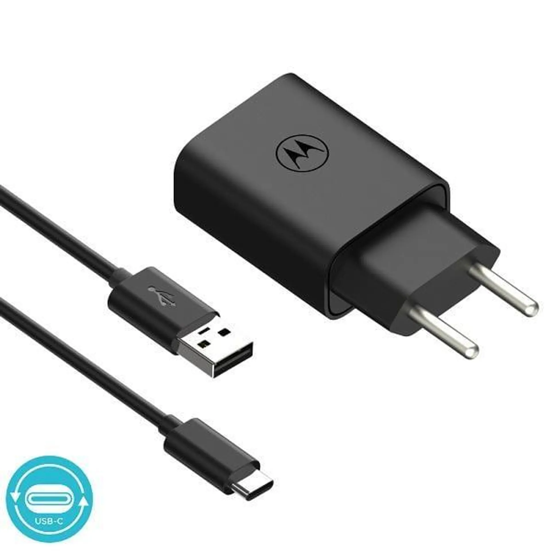 Carregador USB tomada 20W TurboPower para USB-C, Preto, MOTOROLA