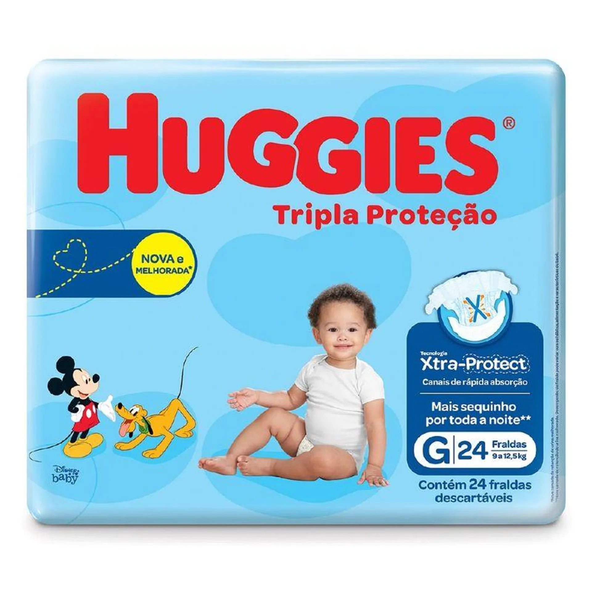 FRALDA HUGGIES G 24 UND TRIPLA PROTECAO