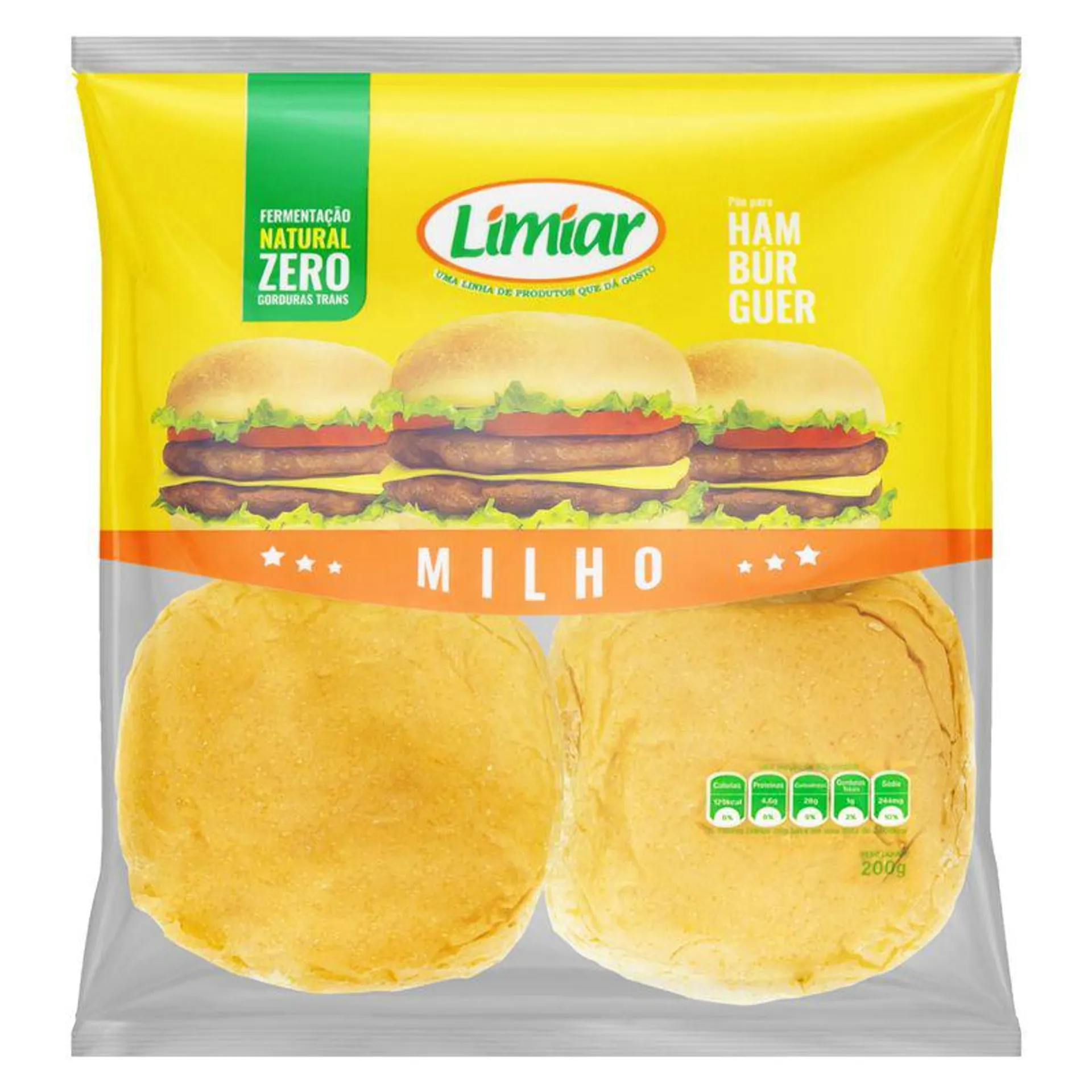 Pão de Hambúrguer Limiar Milho 200g