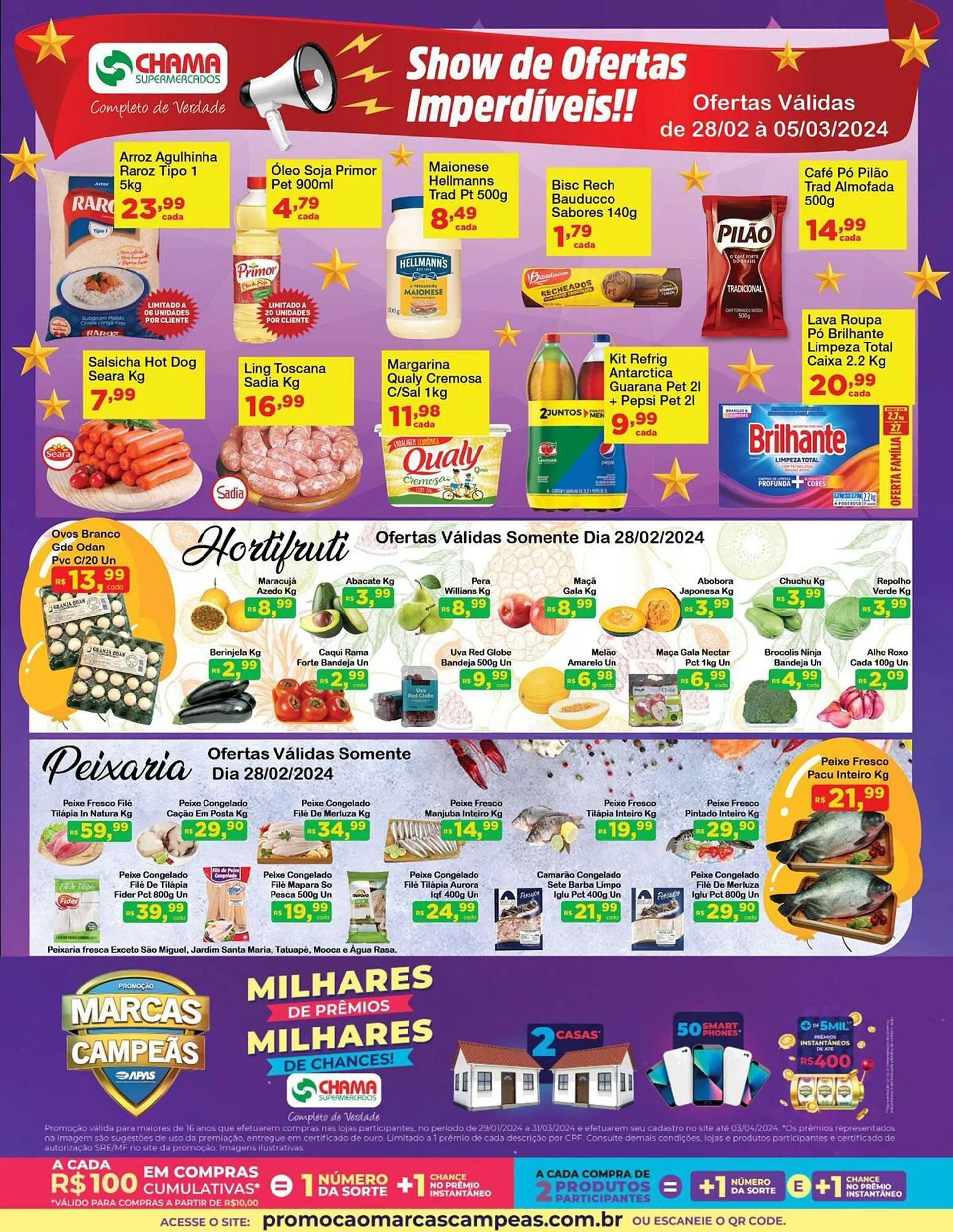 Encarte de Catálogo Chama Supermercados 28 de fevereiro até 5 de março 2024 - Pagina 