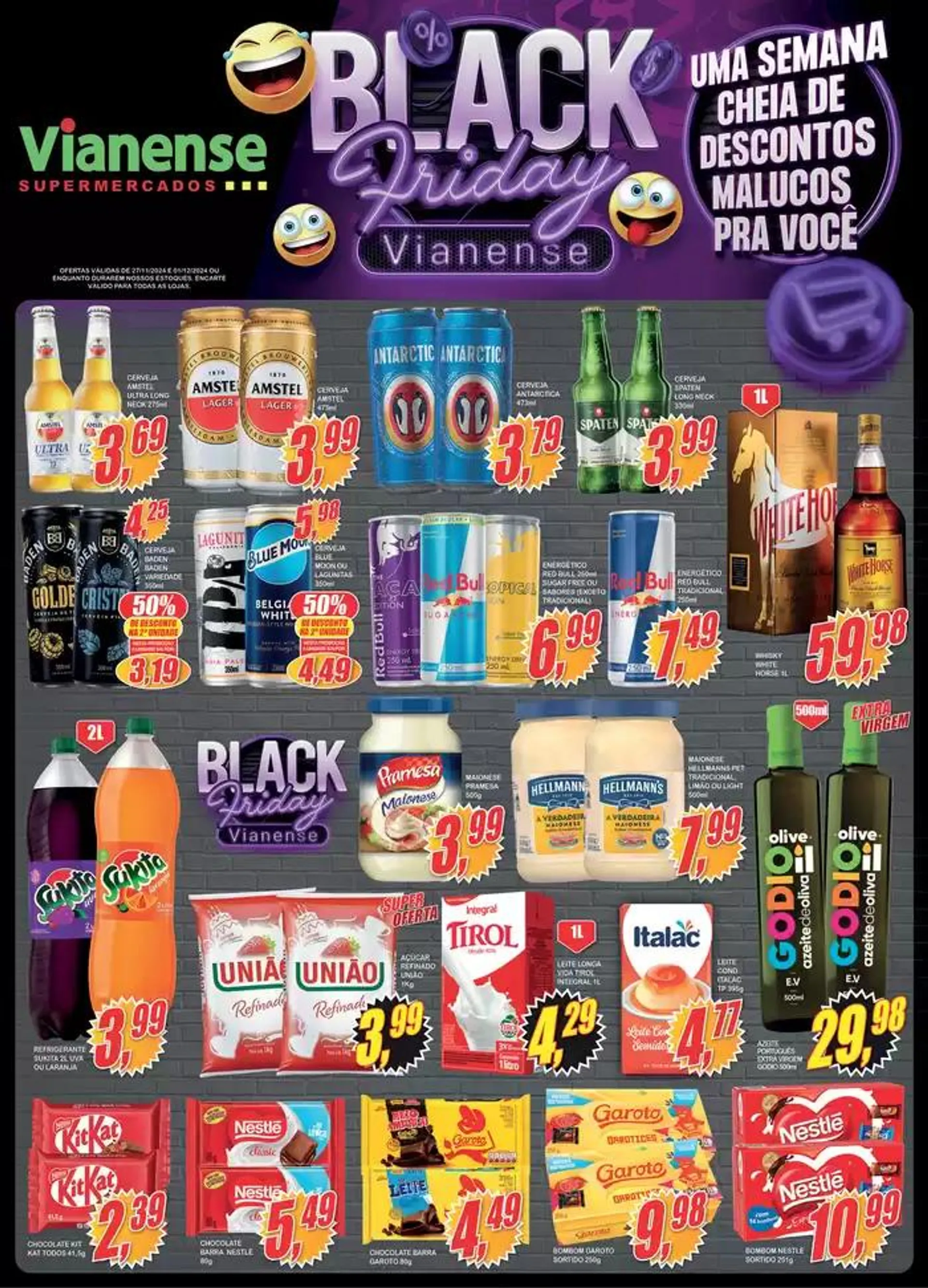 Encarte de Black Friday Vianense Supermercados 27 de novembro até 1 de dezembro 2024 - Pagina 1