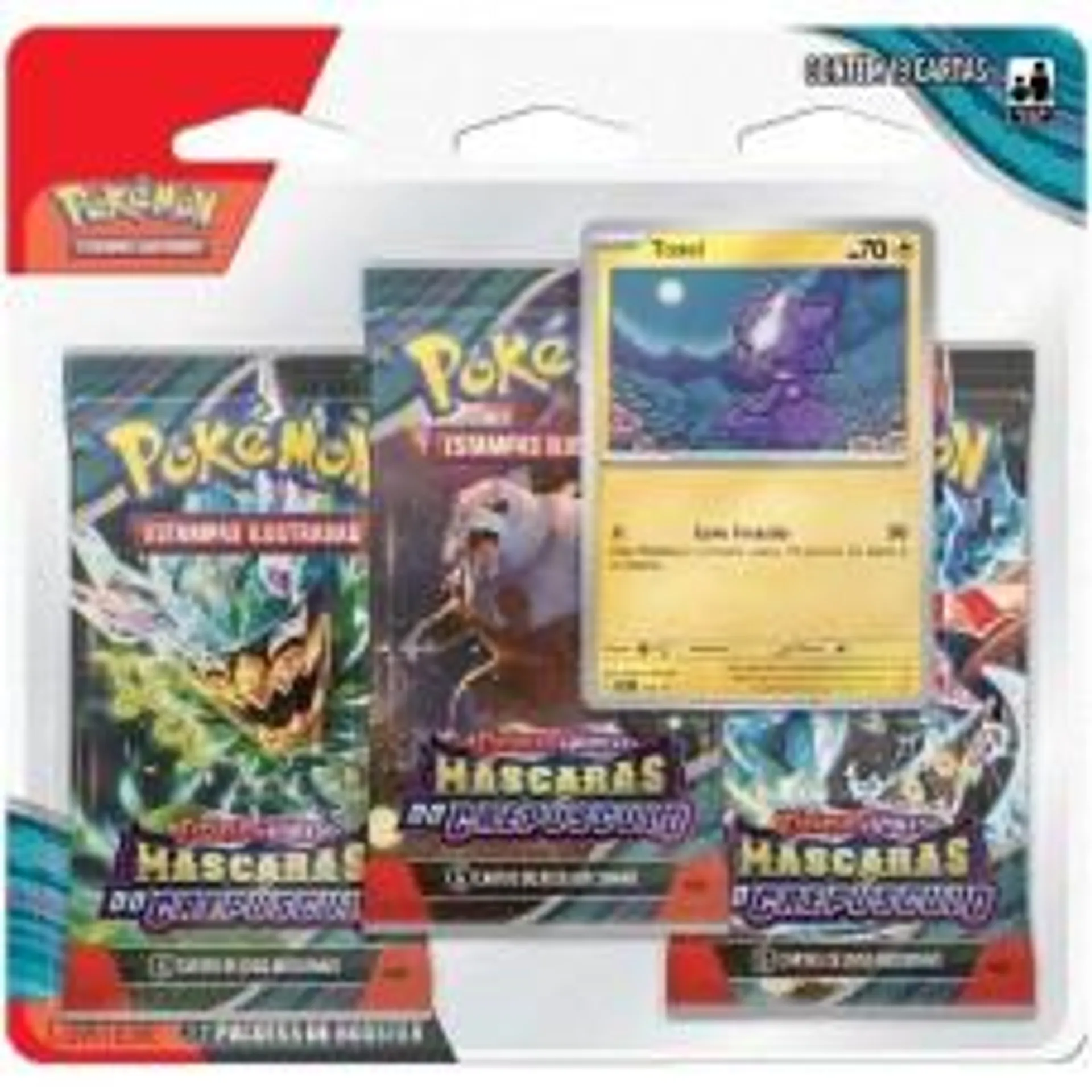 Triple pack pokémon toxel EV6 mascaras de crepusculo copag