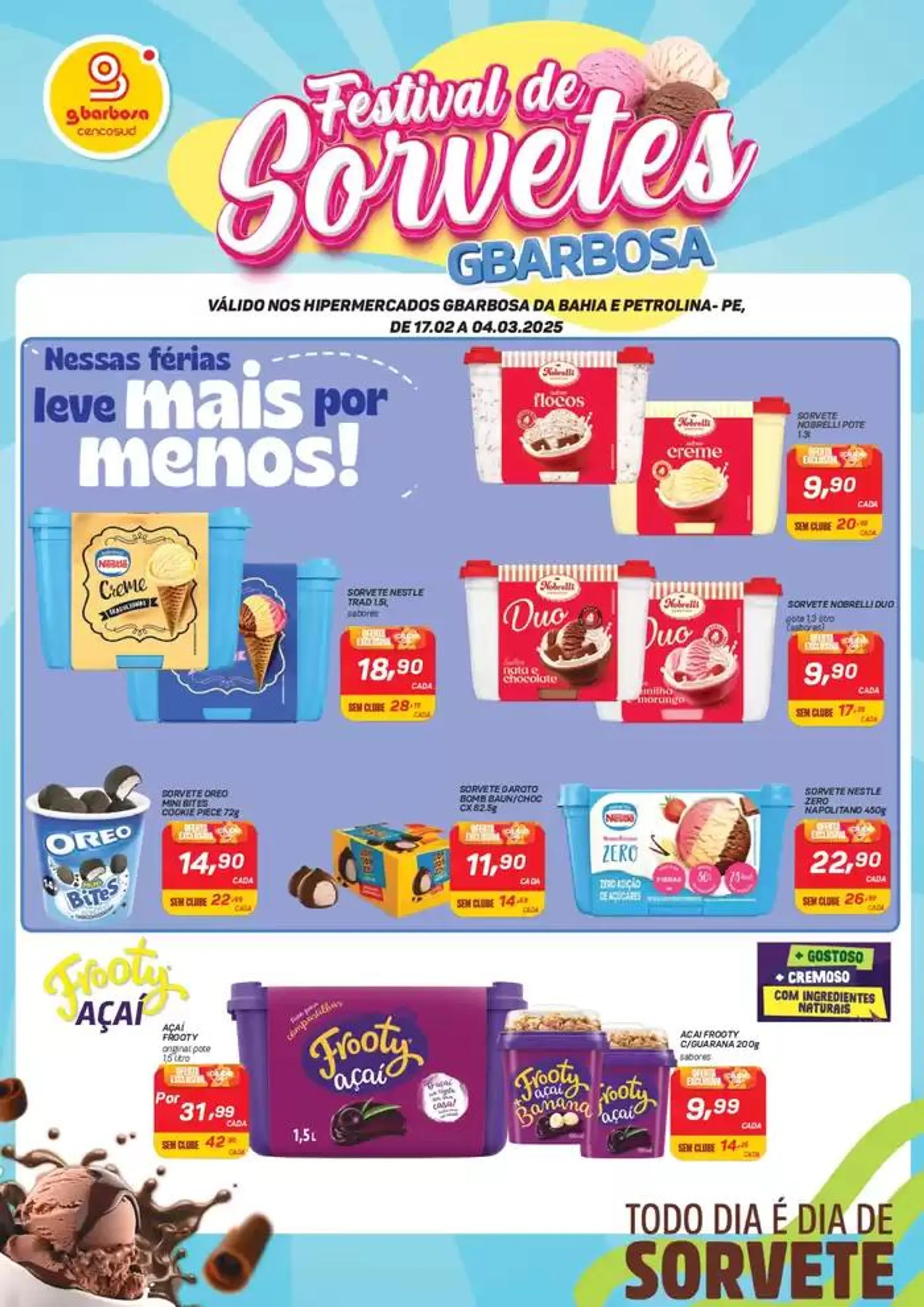 Encarte de Festival de Sorvetes 19 de fevereiro até 4 de março 2025 - Pagina 1