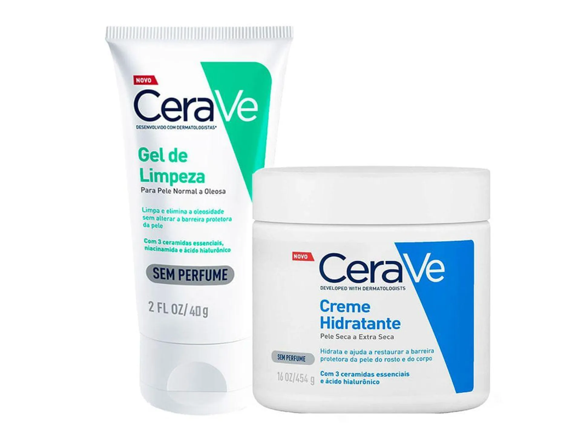 Kit Cerave Creme Hidratante Corporal 454g + Gel de Limpeza Facial 40g