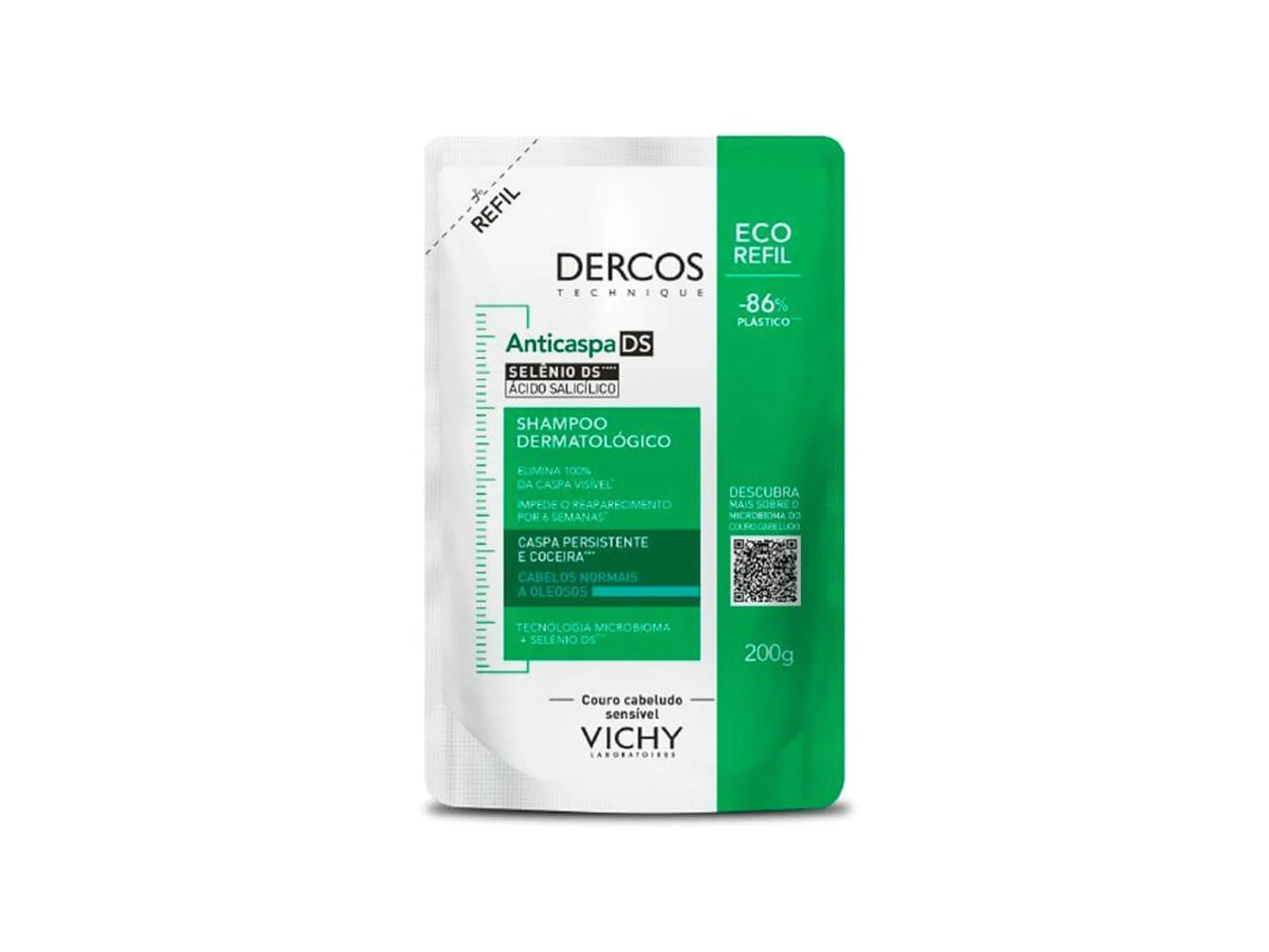 Refil Shampoo Anticaspa DS Vichy Dercos Cabelos Normais e Oleosos 200g