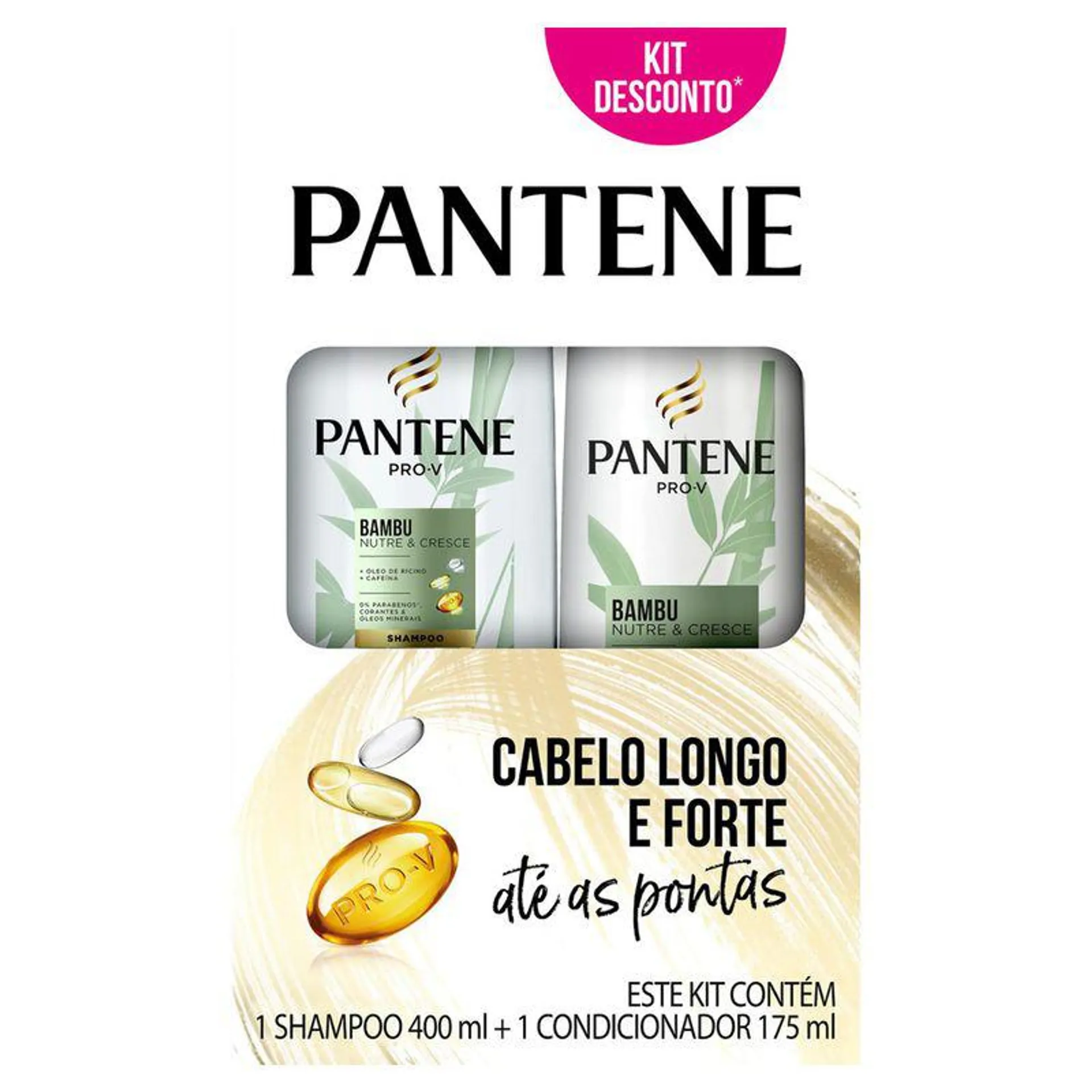 Kit Pantene Bambu Nutre e Cresce Shampoo 400ml e Condicionador 175ml