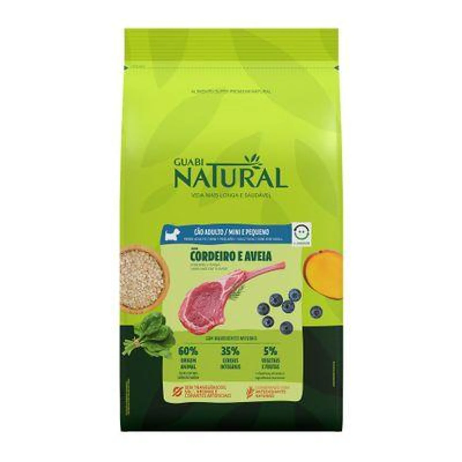 Ração Guabi Natural Cães Adultos Raças Mini e Pequeno Cordeiro e Aveia 1 kg