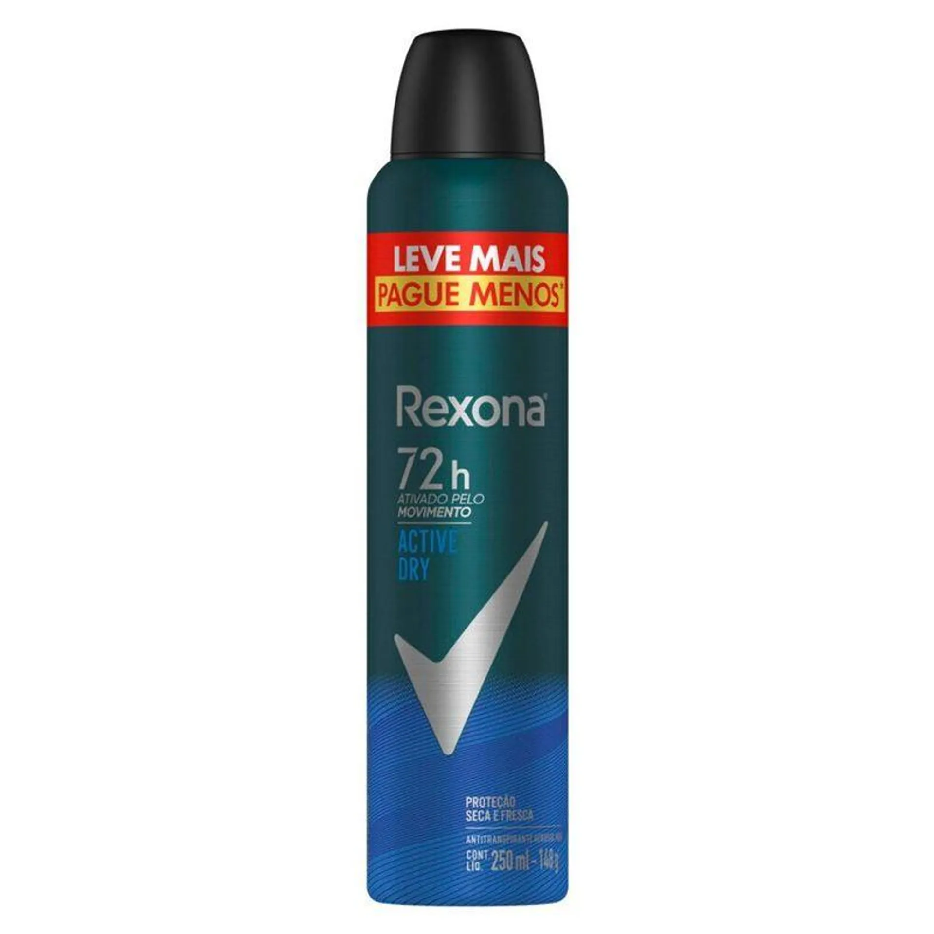 Antitranspirante Aerosol Rexona Men Active Dry 250 ml Lv Mais Pg Menos