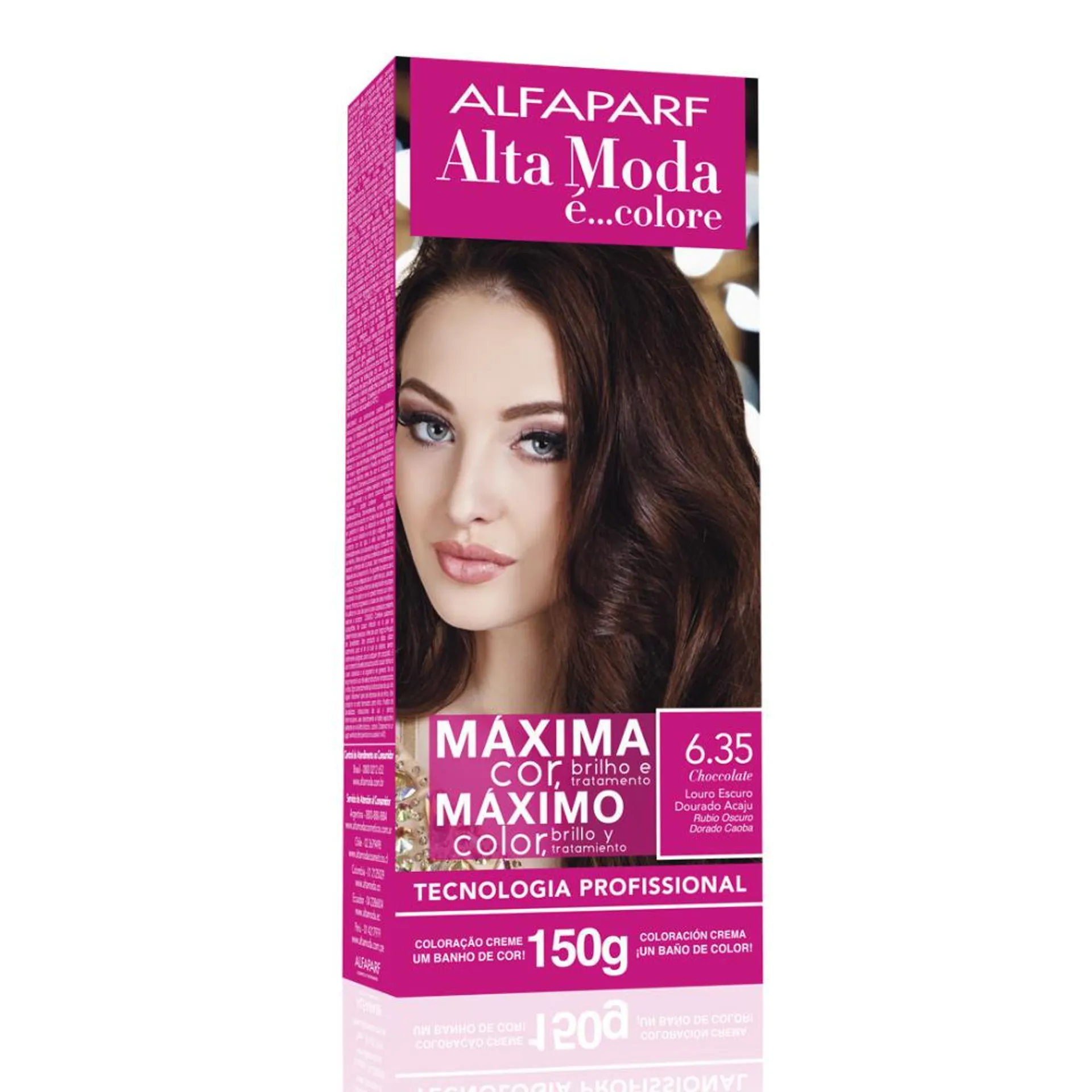 Tintura Alfaparf Alta Moda É Colore Louro Escuro Dourado Acaju 6.35 Choccolate 150g