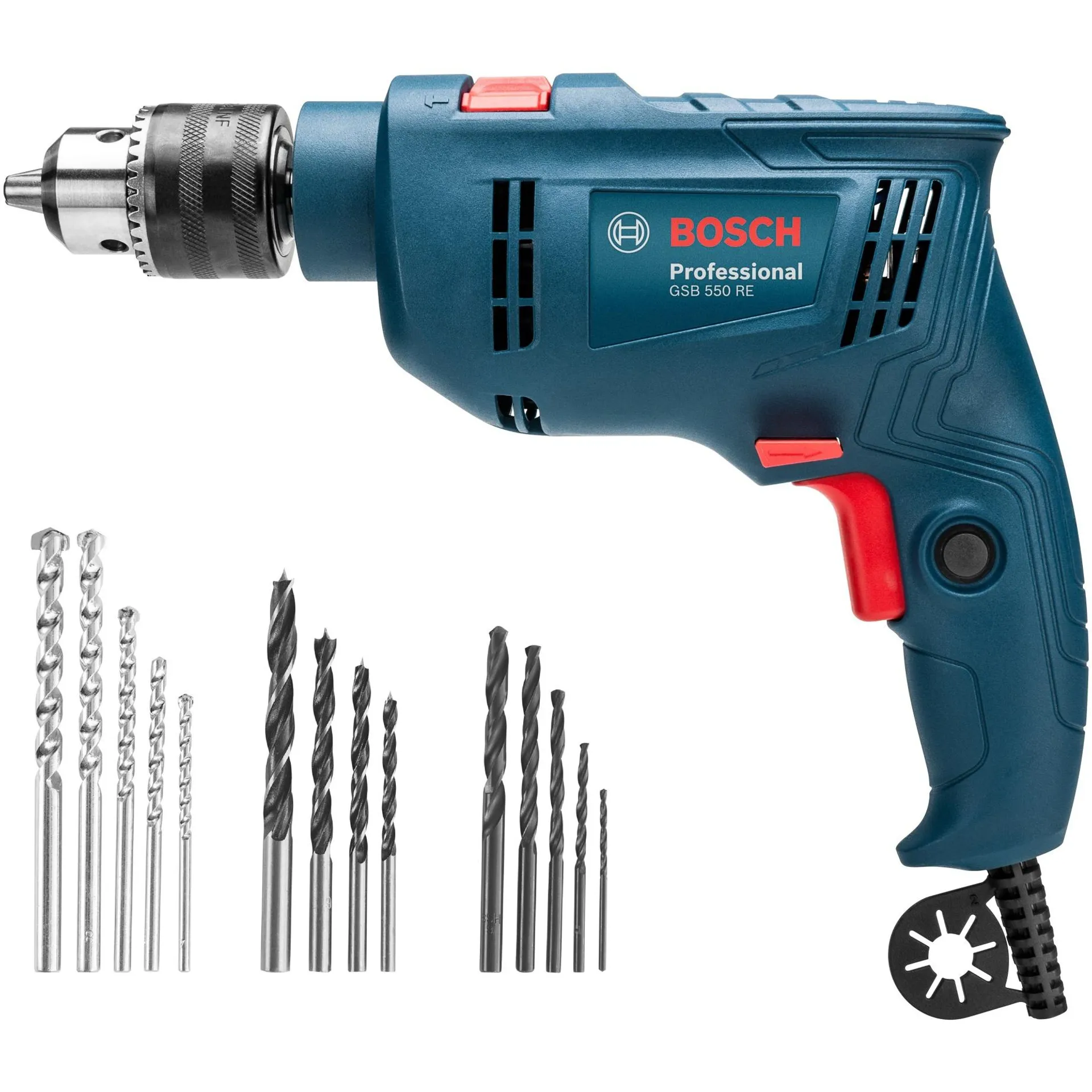 Furadeira de Impacto Bosch GSB 550 RE 550W 220V com 14 Acessórios - Bosch