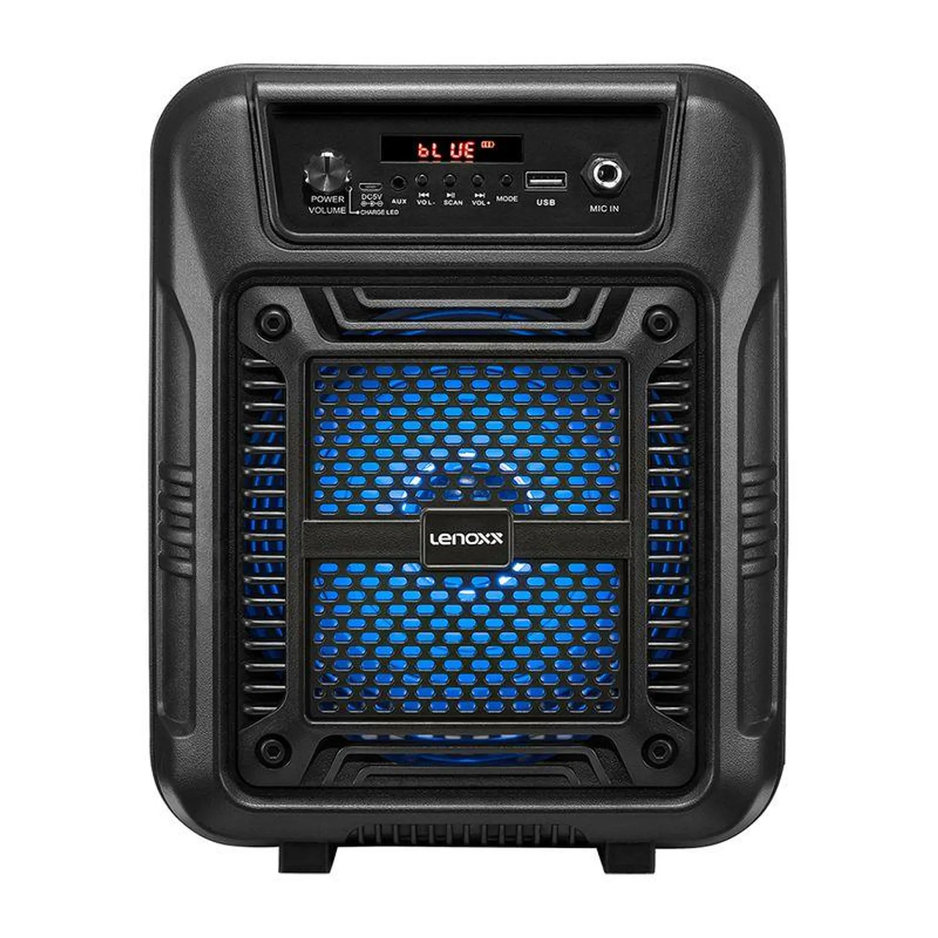 Caixa de Som Amplificada Lenoxx Portátil 80W Bluetooth USB LED Rádio FM MP3 CA60