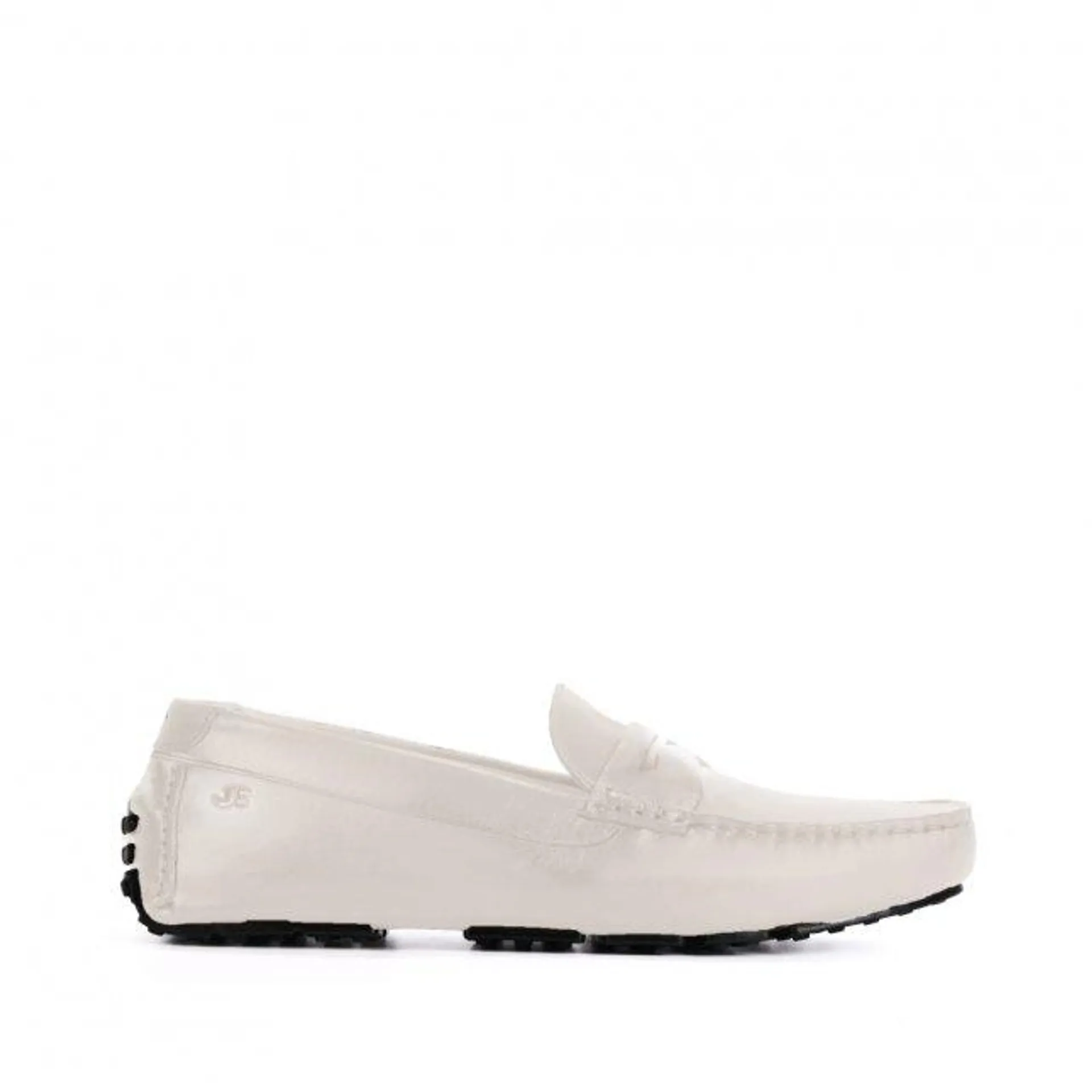 Mocassim Masculino Off White Couro