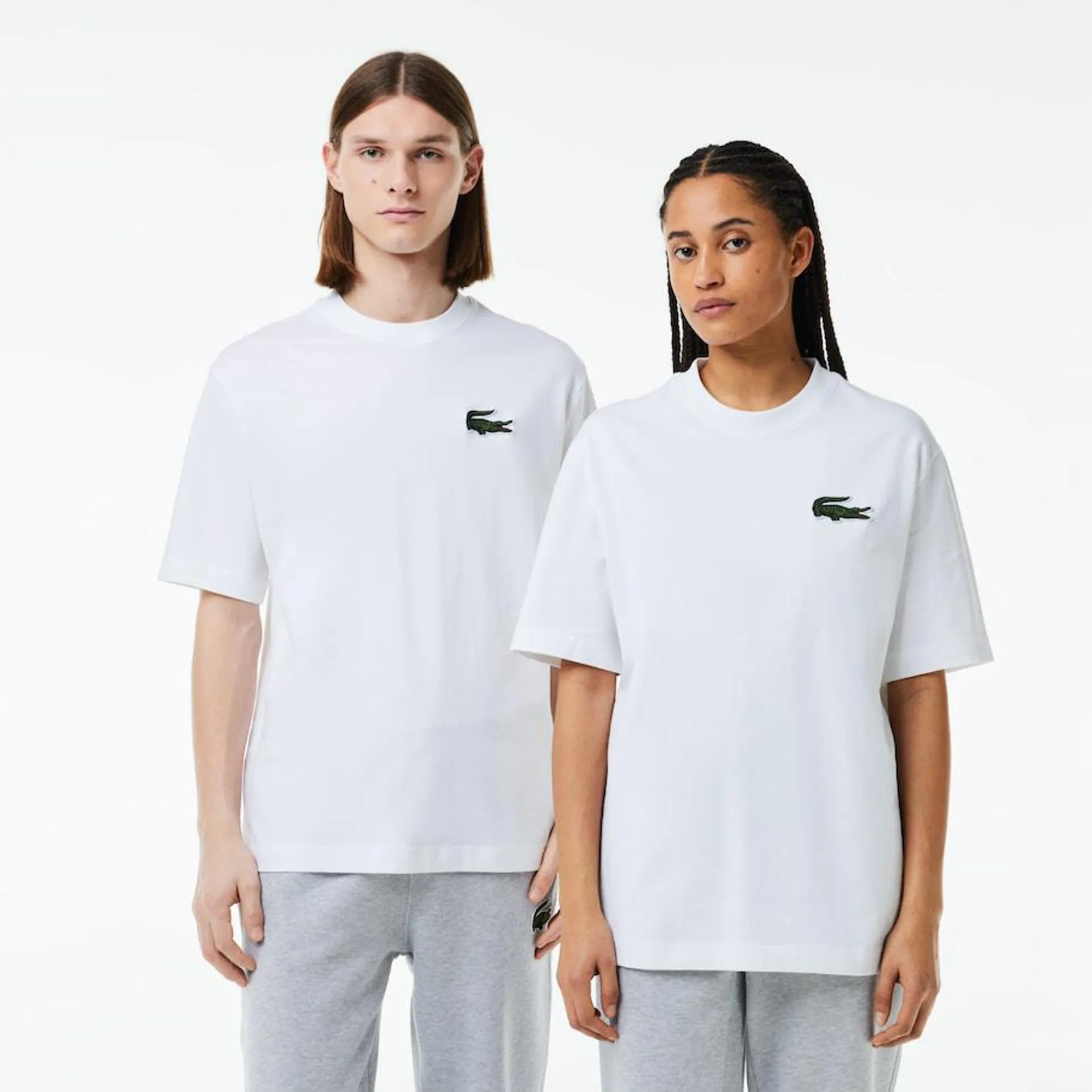 Camiseta unisex loose fit en algodón ecológico con cocodrilo de gran tamaño