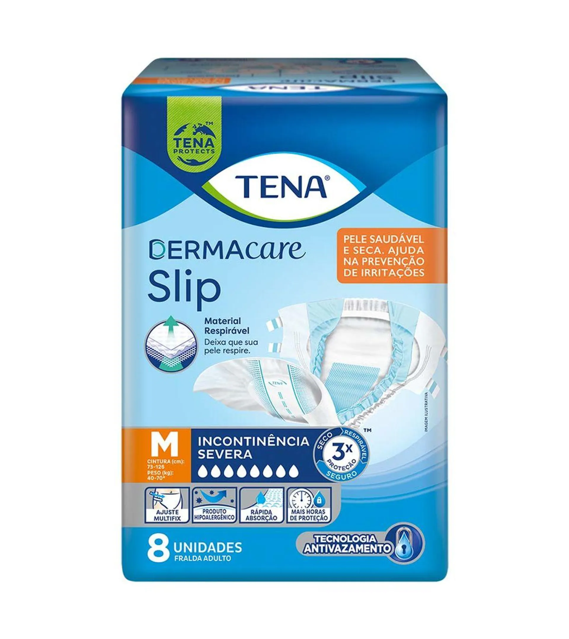 Fralda Tena Dermacare Slip Geriatrica Com 8 M Severa