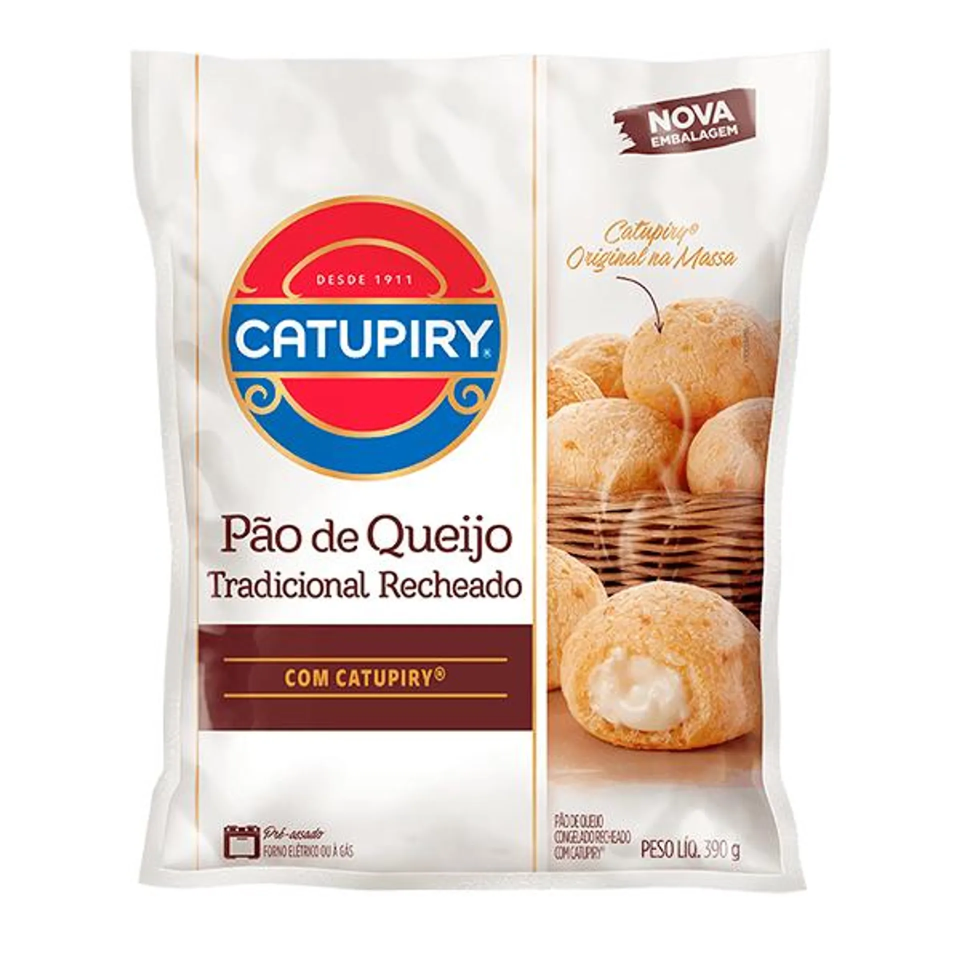 Pão de Queijo Catupiry Recheado com Catupiry 390g