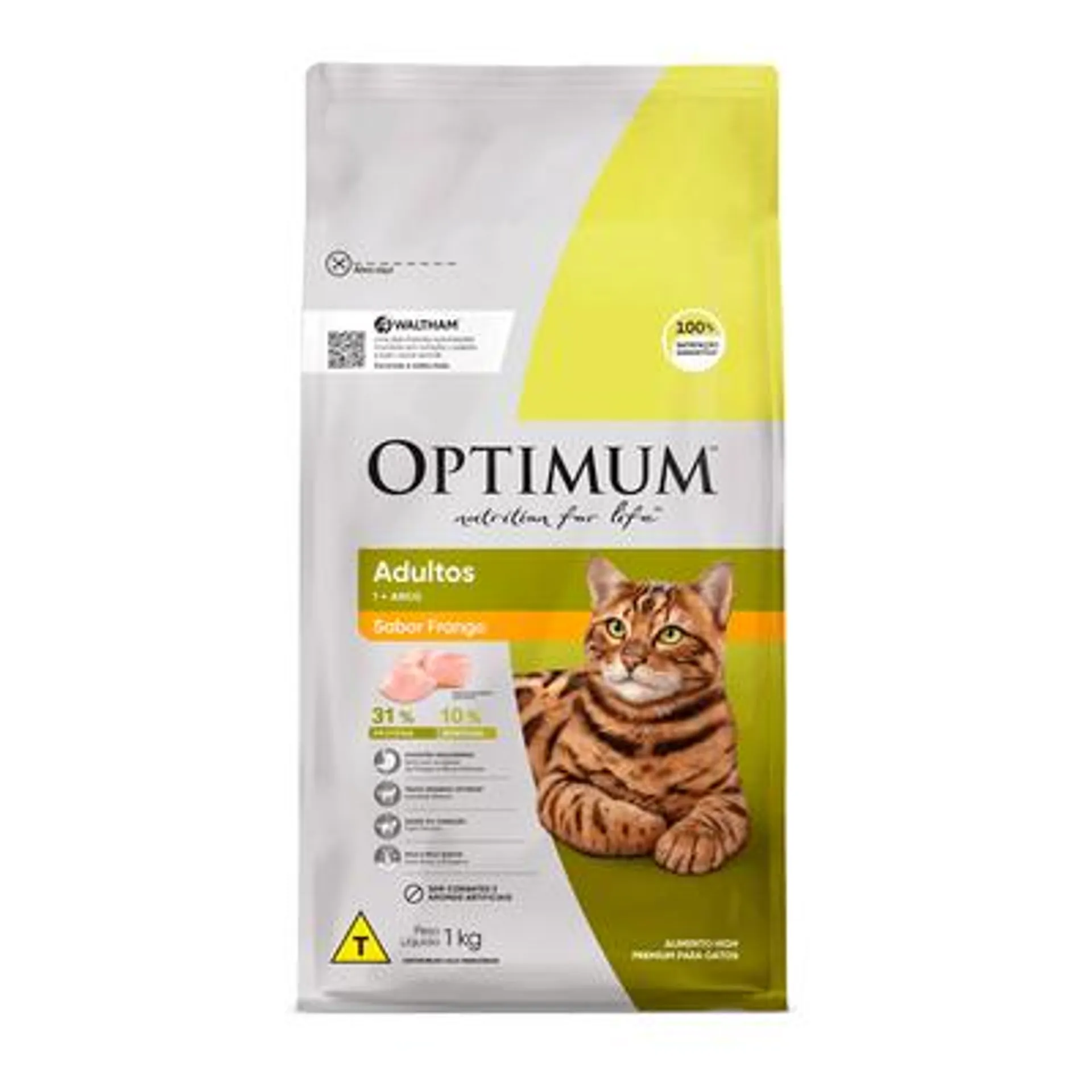 Ração Optimum para Gatos Adultos Frango 1 kg