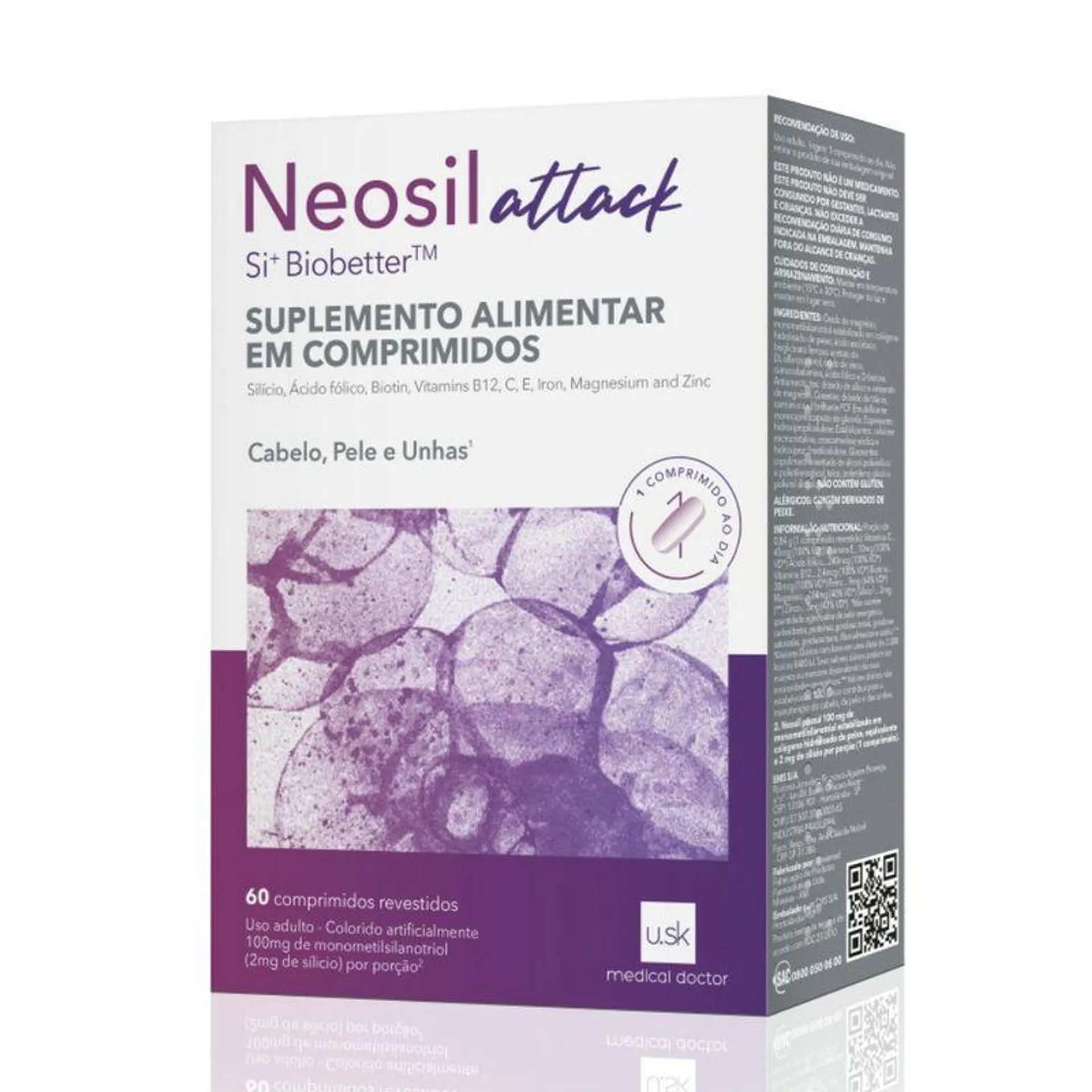 Suplemento Alimentar Neosil Attack 60 Comprimidos