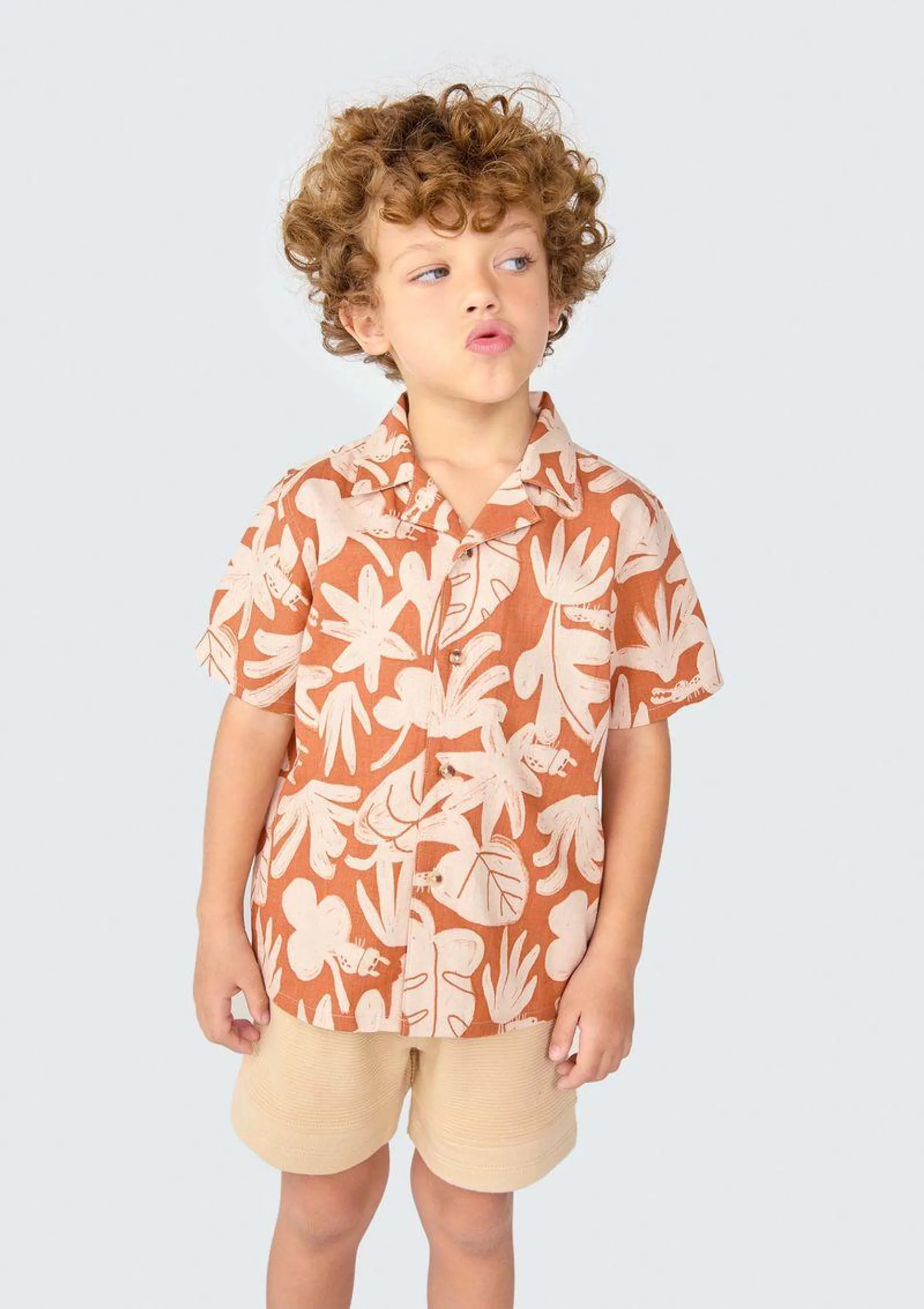 Camisa Infantil Menino Toddler Estampada - Laranja