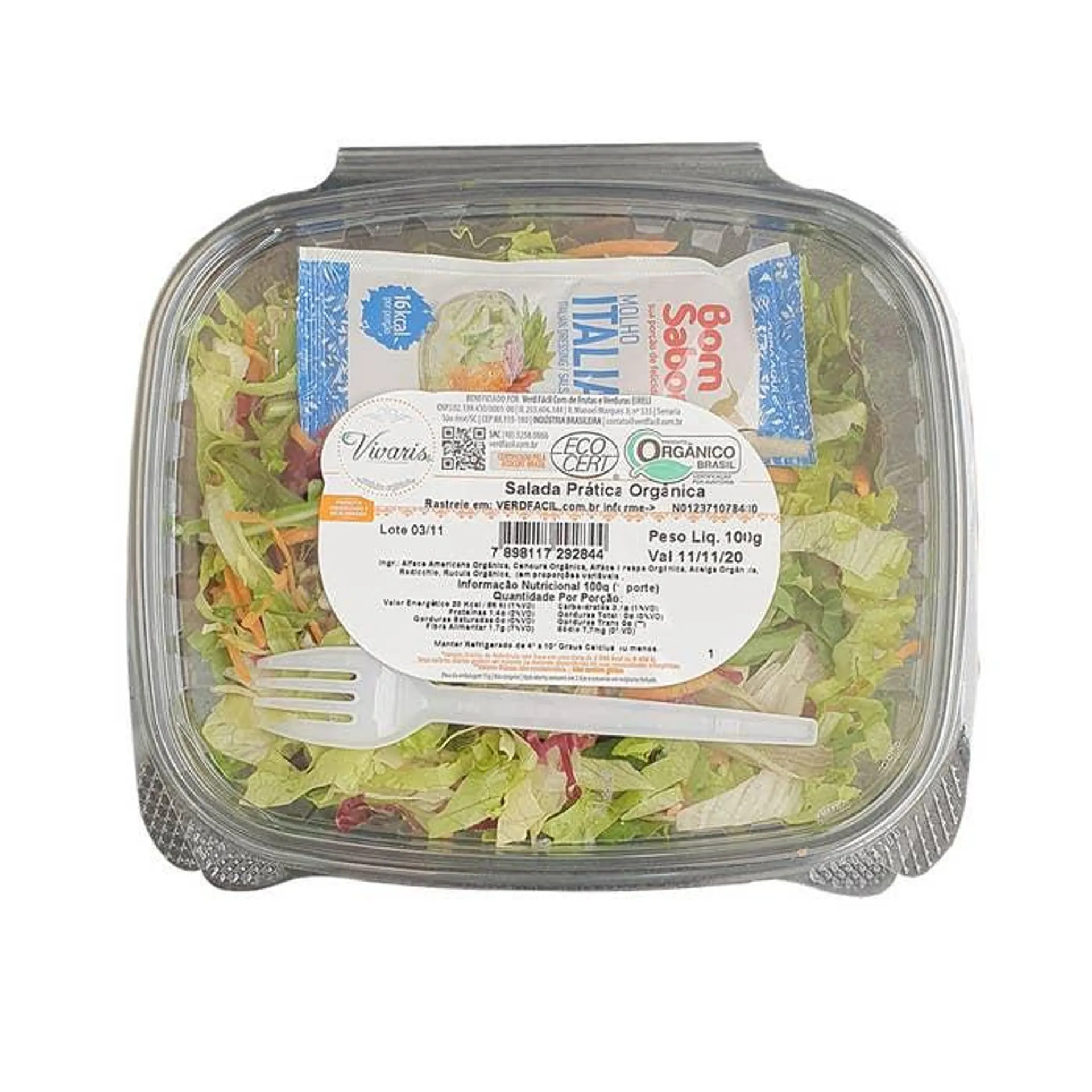 Salada Mista Vivaris Prática Orgãnica Bandeja 100g