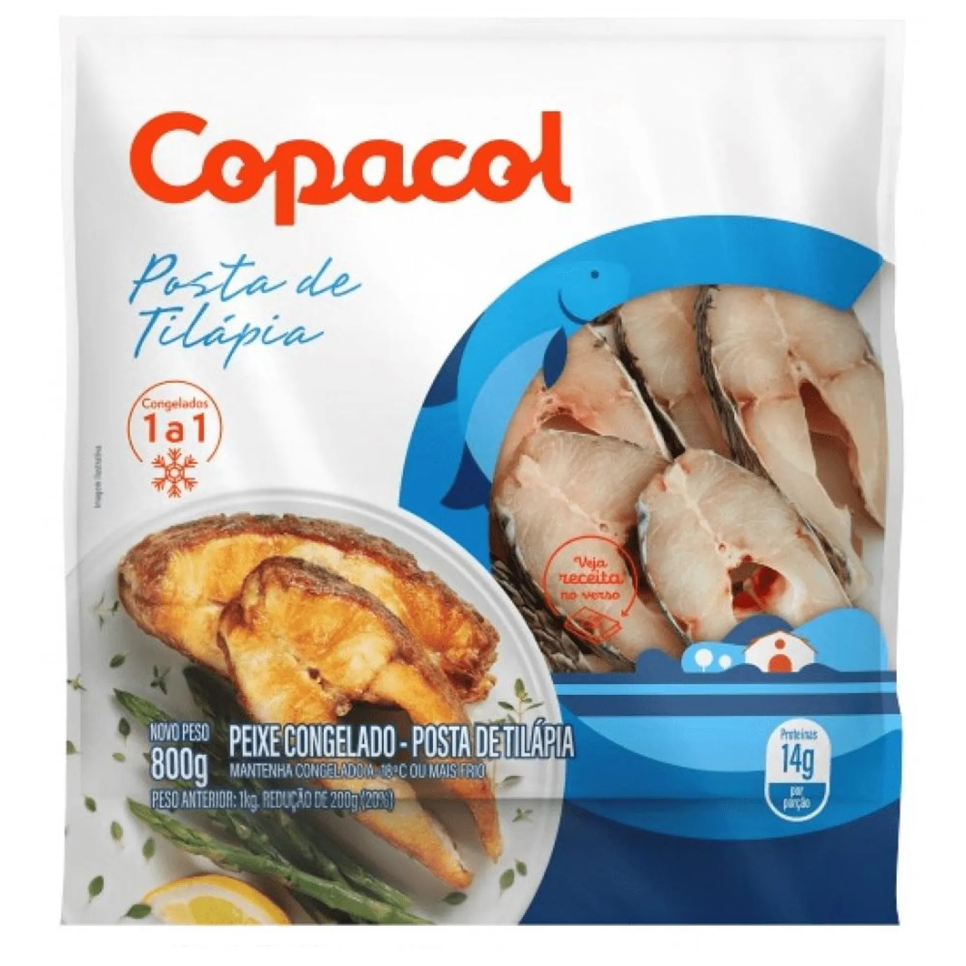 Posta De Tilápia Copacol Congelada 800g