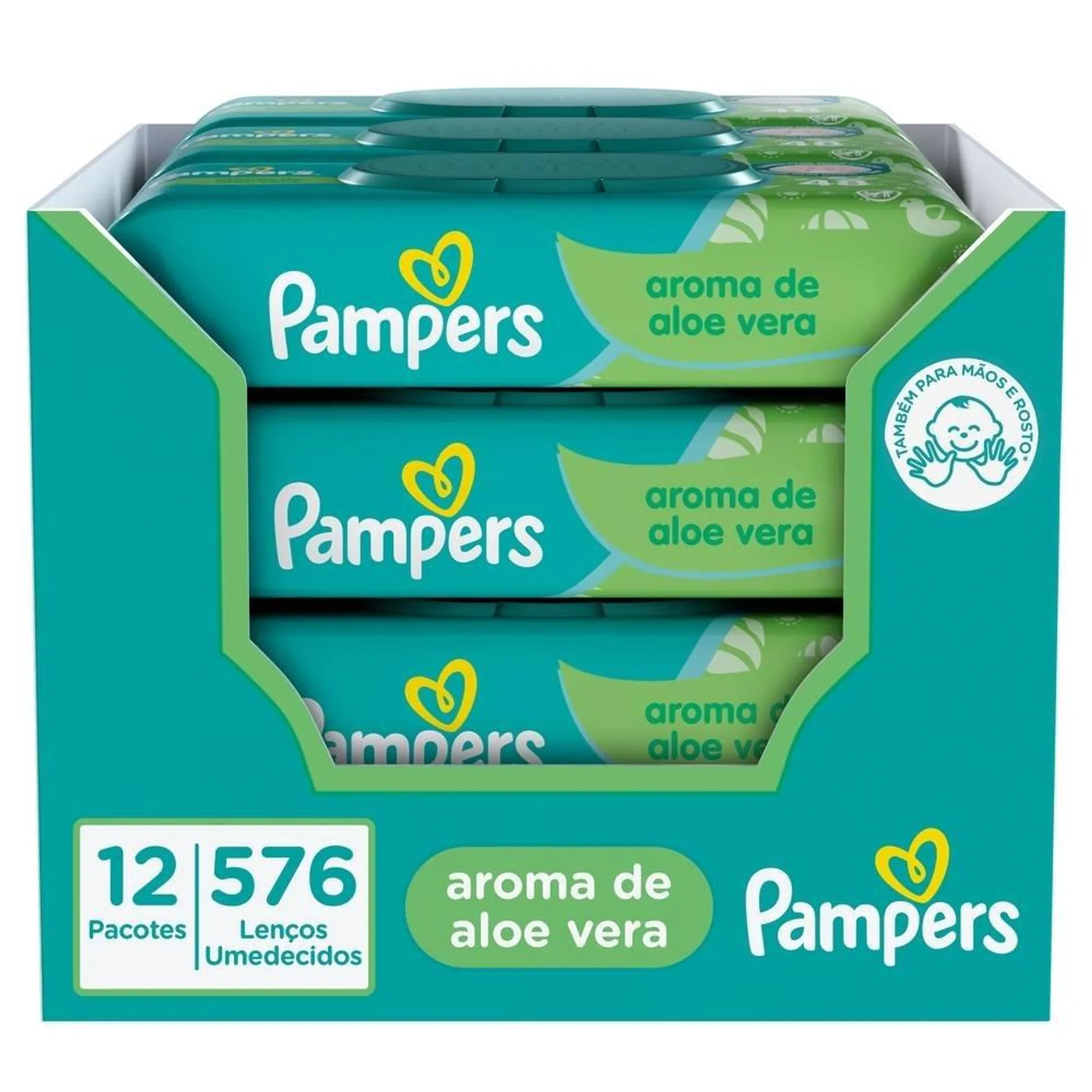 Lenços Umedecidos Pampers Aloe Vera 576 Unidades