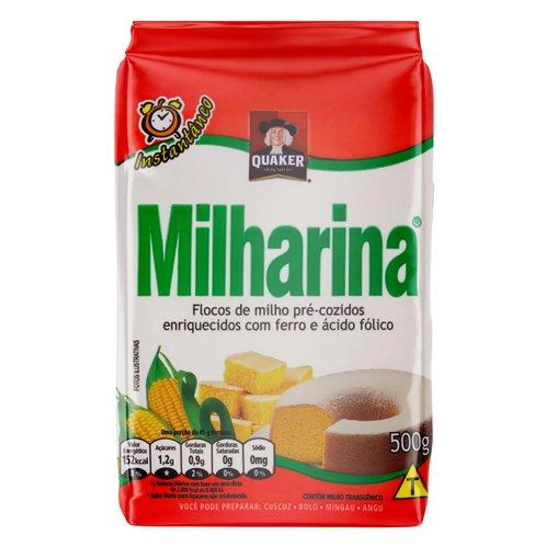 Flocos de Milho Pré-Cozido Quaker Milharina Pacote 500g