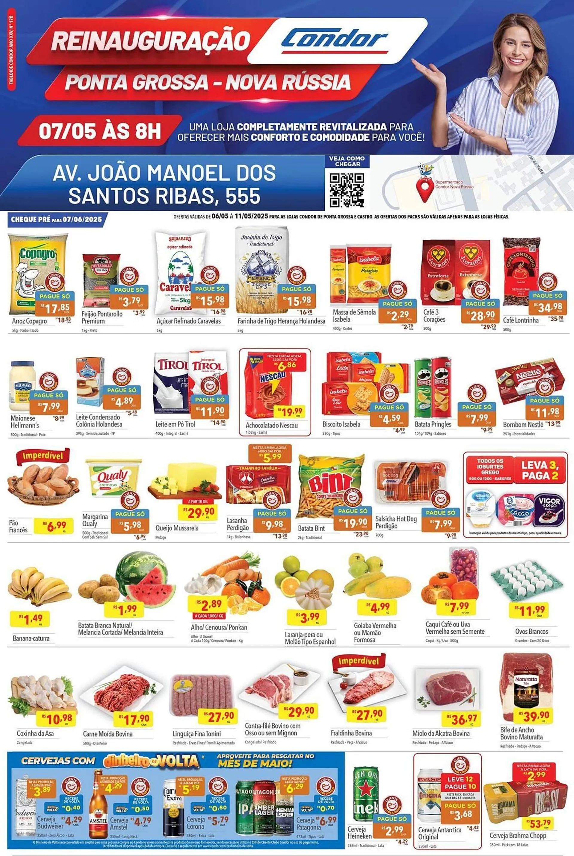 Encarte de Catálogo Supermercados Condor 8 de maio até 11 de maio 2025 - Pagina 1