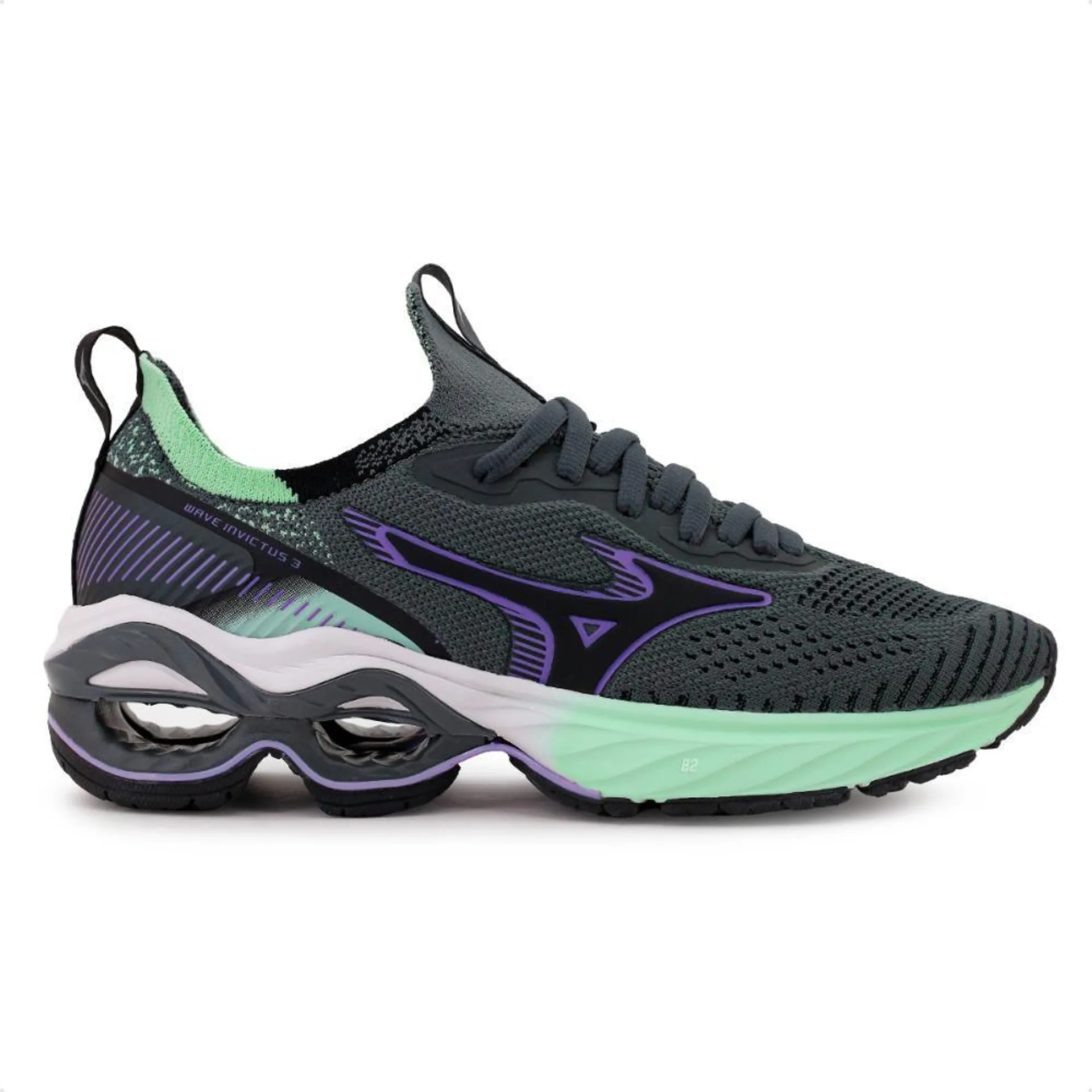Tênis Mizuno Wave Invictus 3 Feminino Cinza