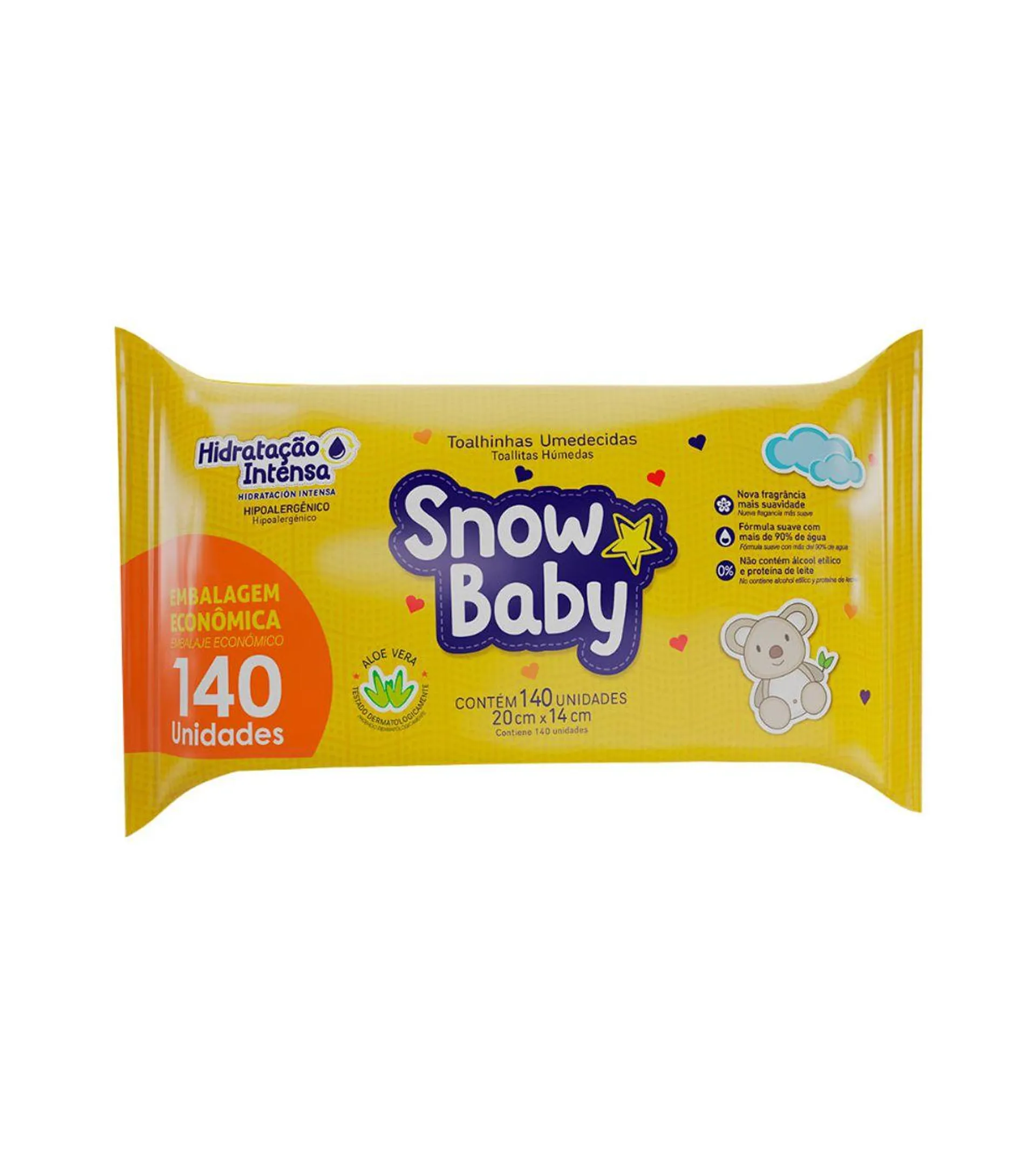 Toalha Umedecida Snow Baby Com 140 Hidratacao Intensa