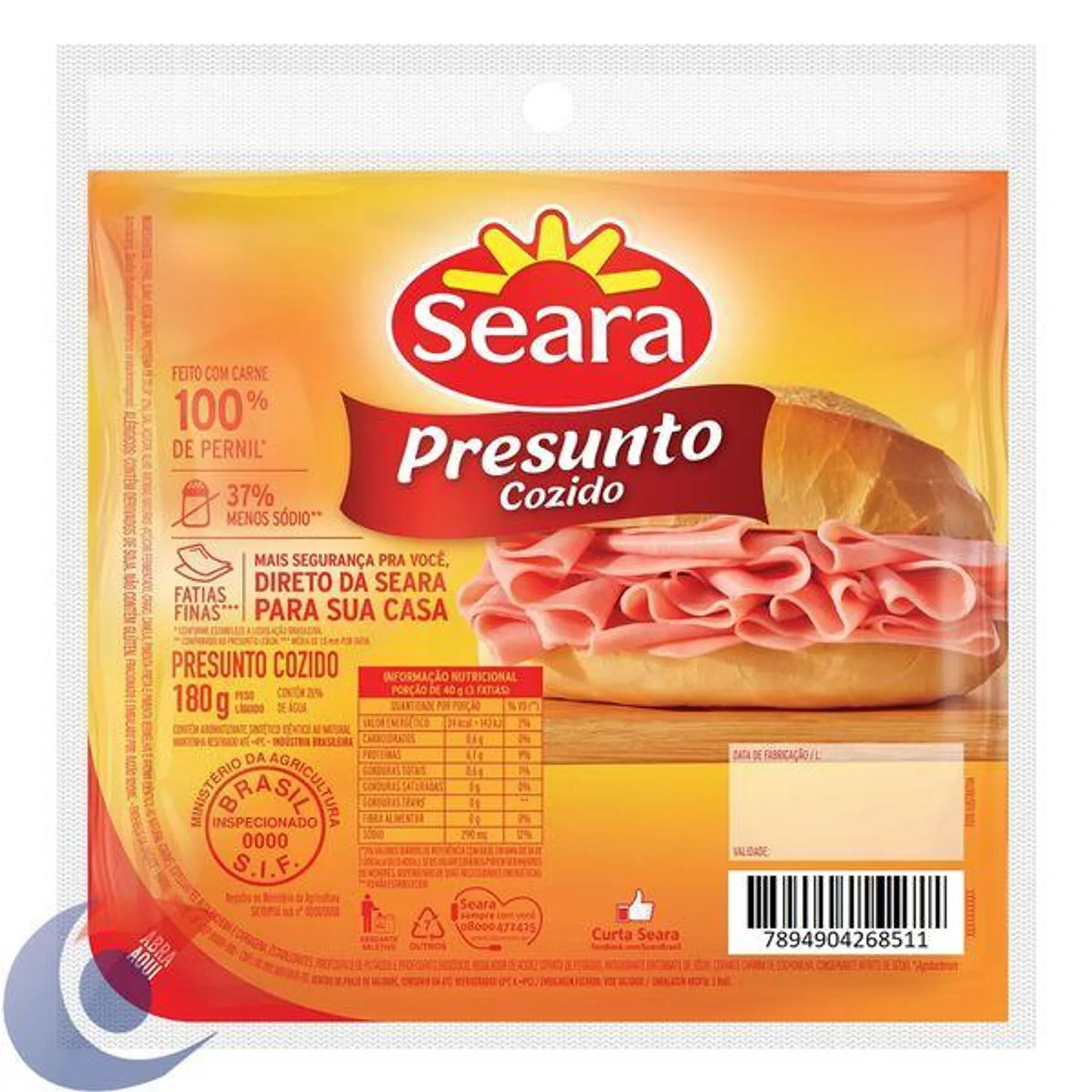 Presunto Fatiado Seara 180g