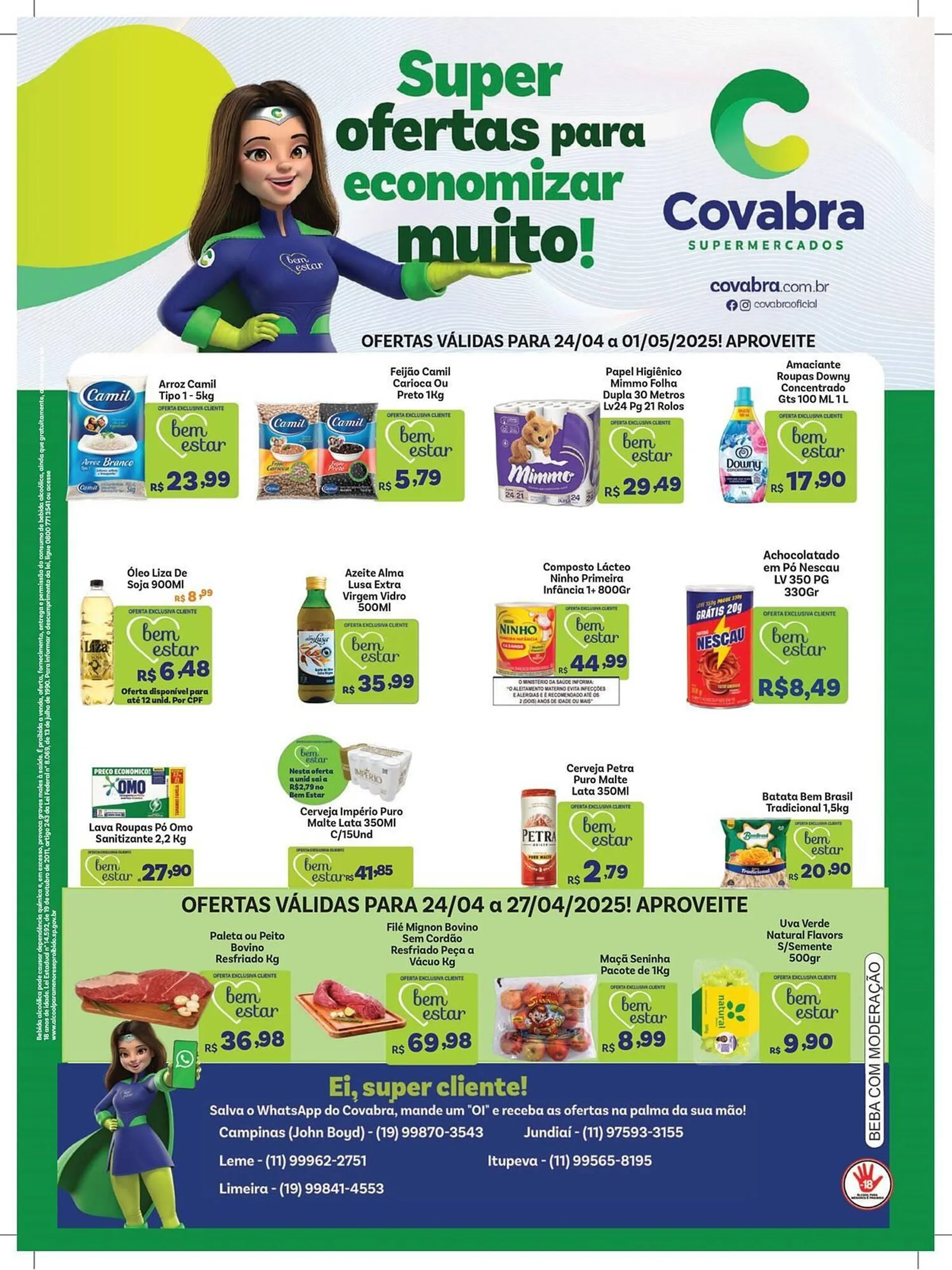 Encarte de Catálogo Covabra Supermercados 28 de abril até 1 de maio 2025 - Pagina 1