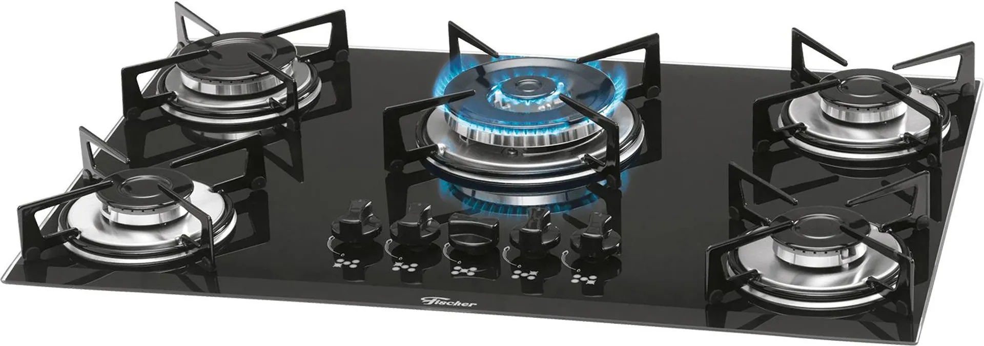 Cooktop Fischer 5 Bocas Tripla Chama, Preto - 1743-5733 Bivolt