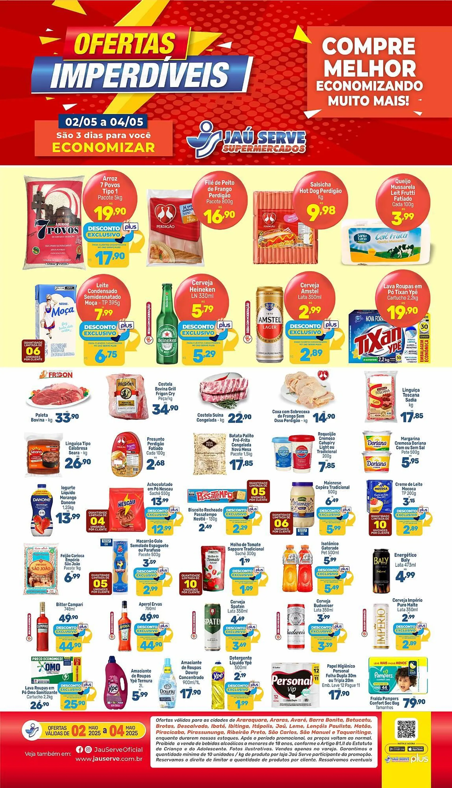 Encarte de Catálogo Supermercados Jau Serve 2 de maio até 4 de maio 2025 - Pagina 1