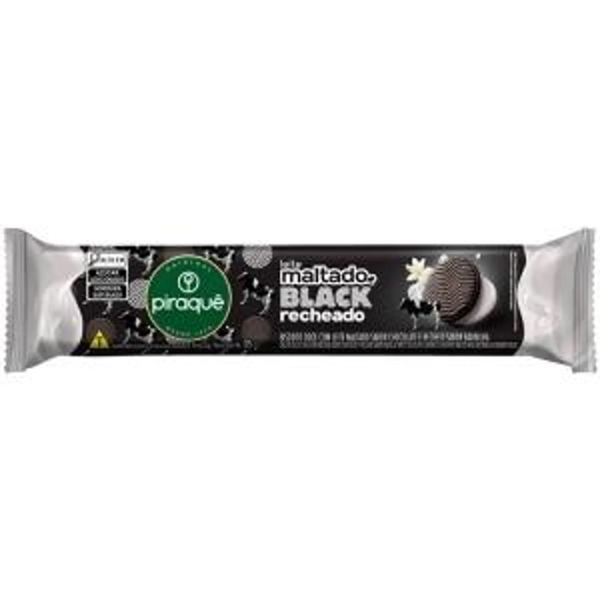 Biscoito Piraquê Leite Maltado Black Recheado 85g