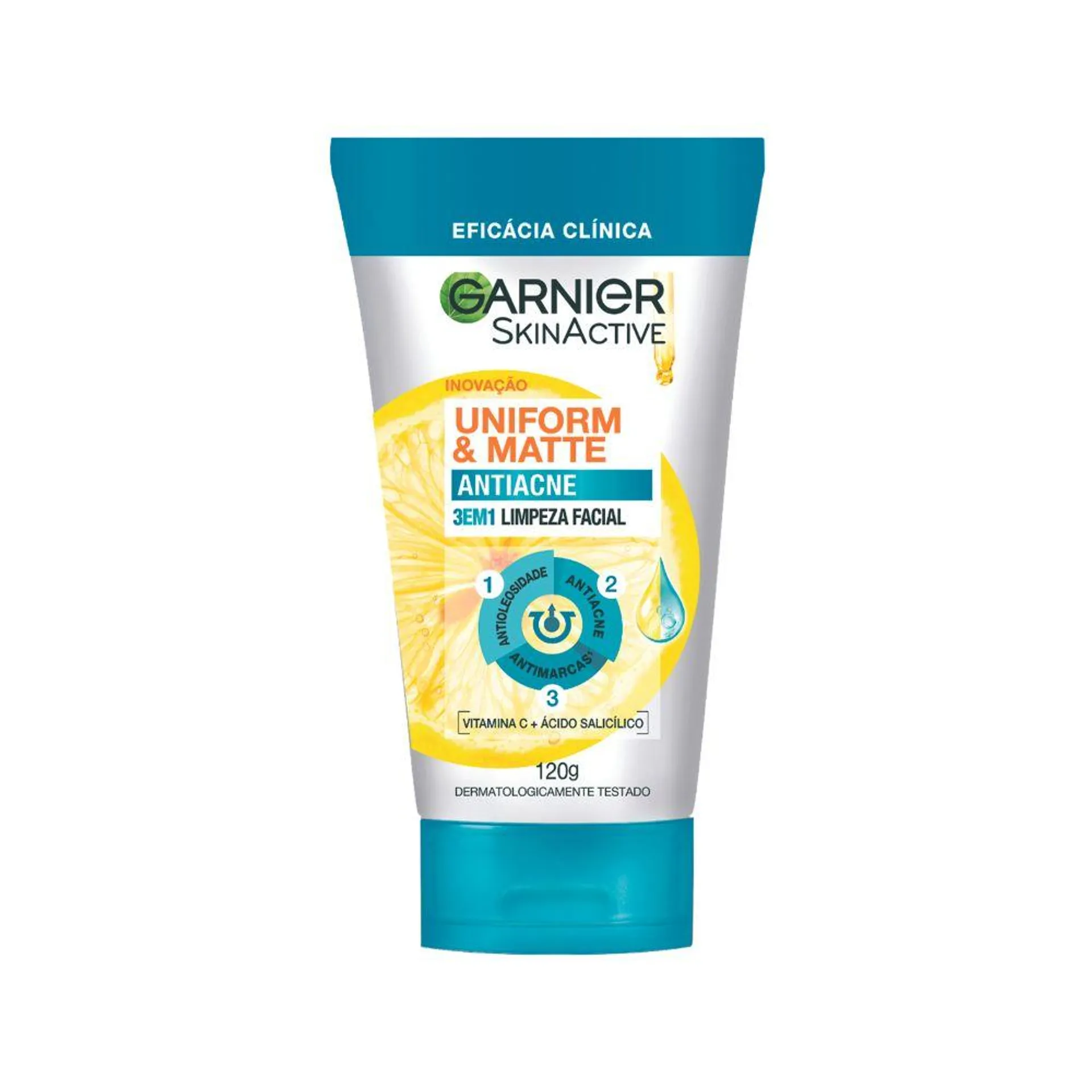 Limpeza Facial Garnier 3 em 1 Skinactive 120g Anti Acne