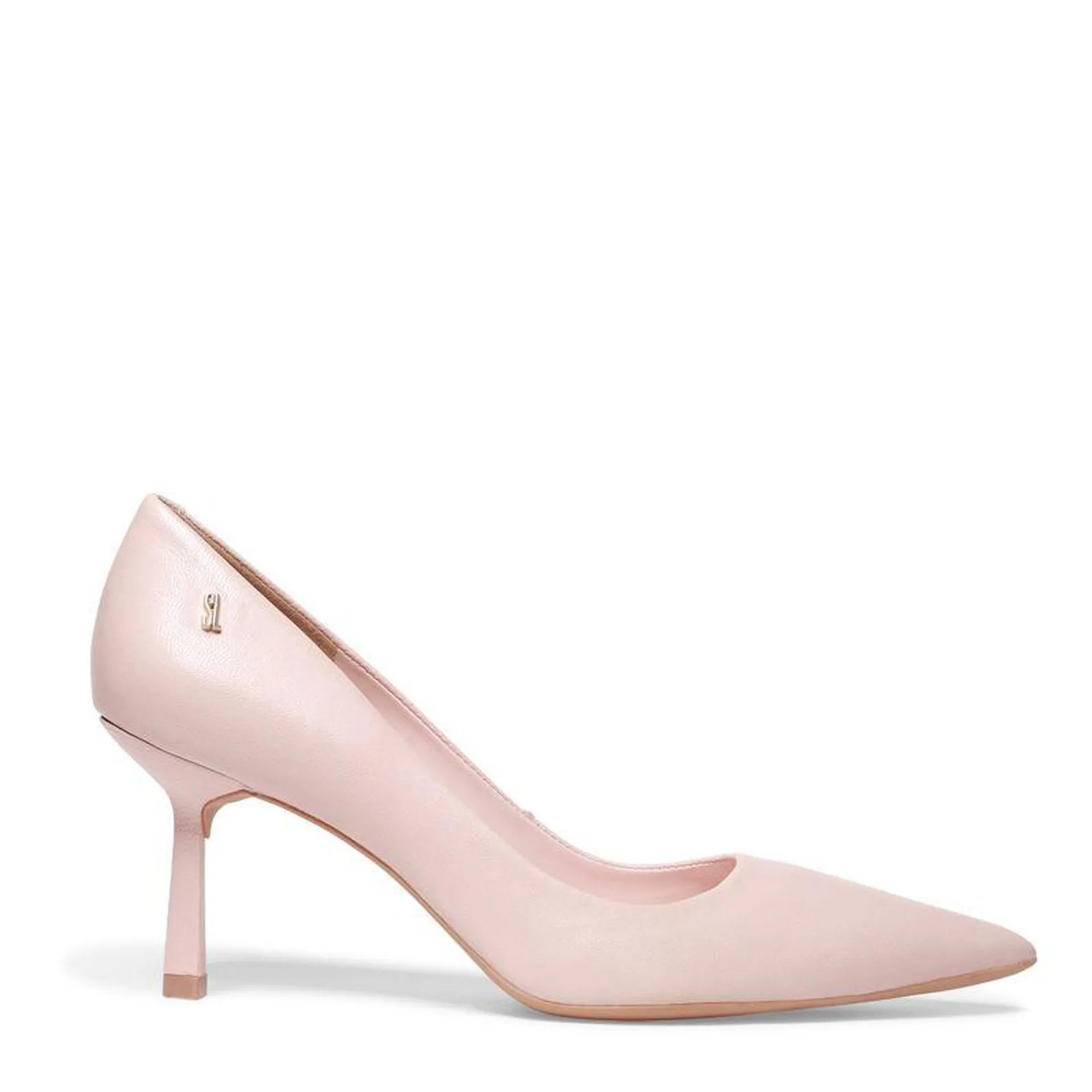 Sapato Scarpin Pink Couro Salto Fino