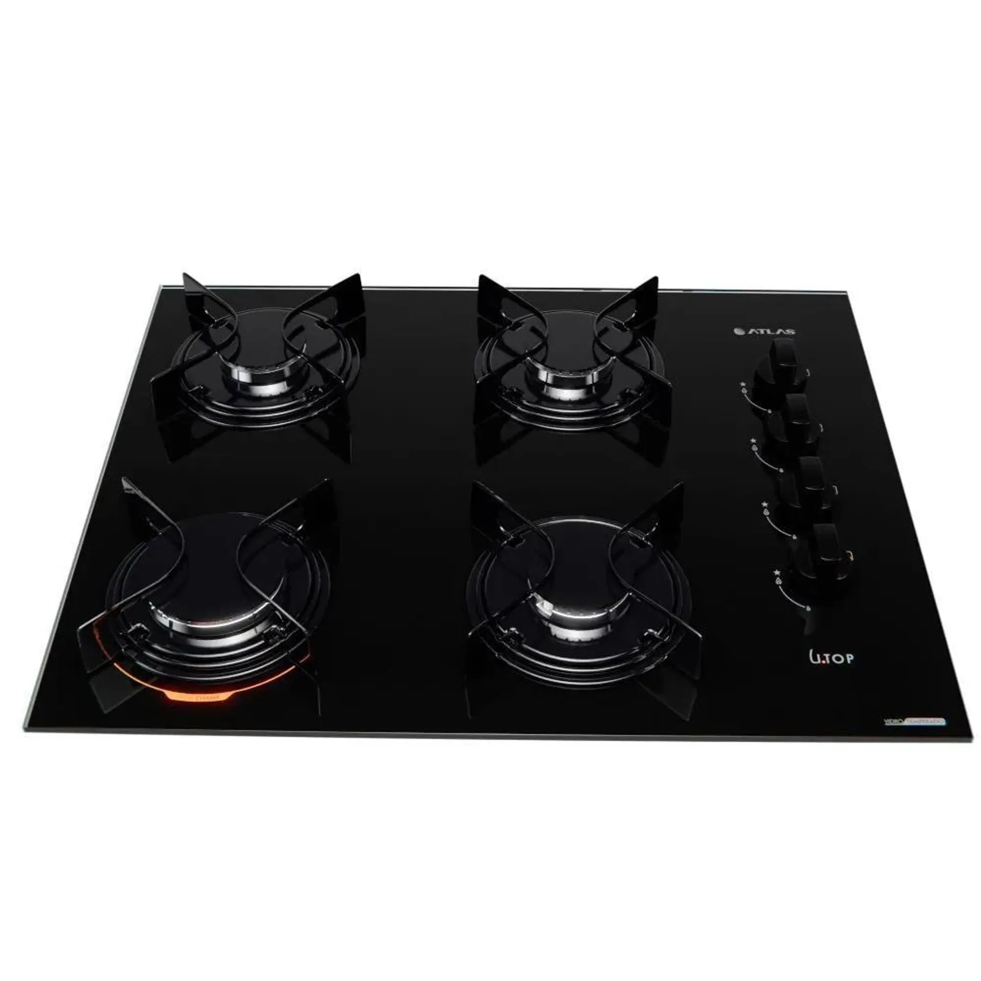 Fogão Cooktop Atlas 4 Bocas U Top Mega Chama - Bivolt