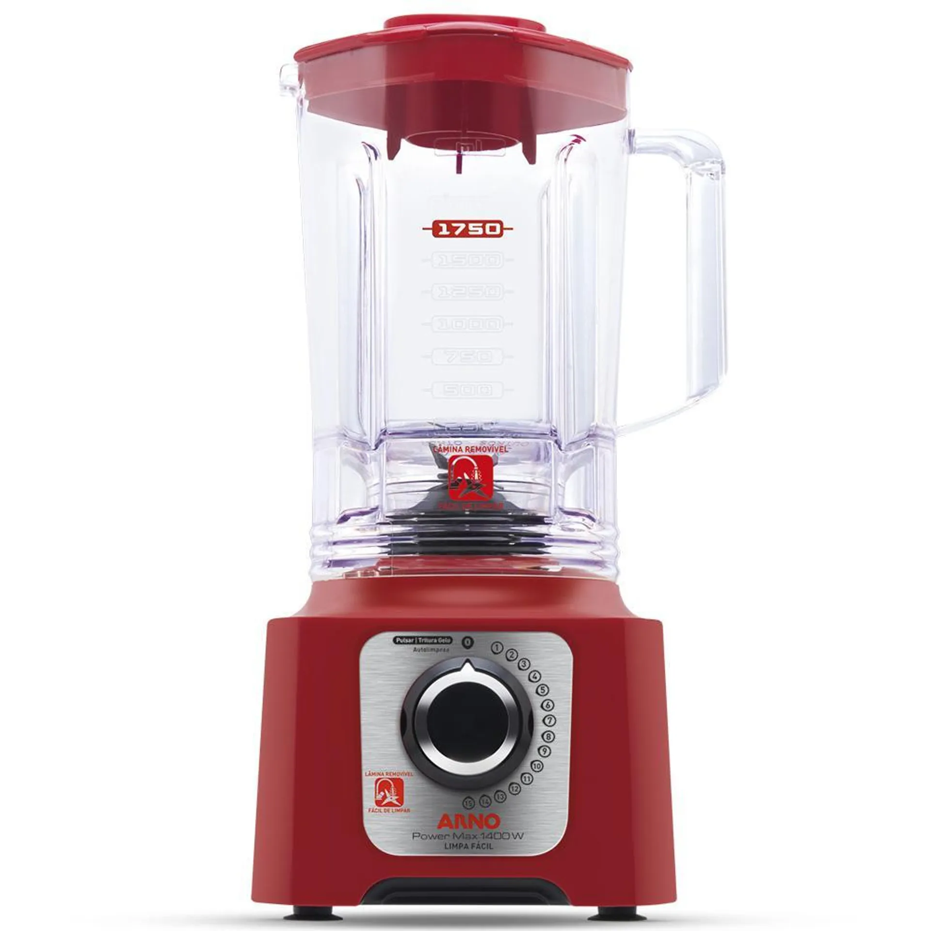 Liquidificador Arno Power Max Limpa Fácil LN56 1400W Vermelha 127V